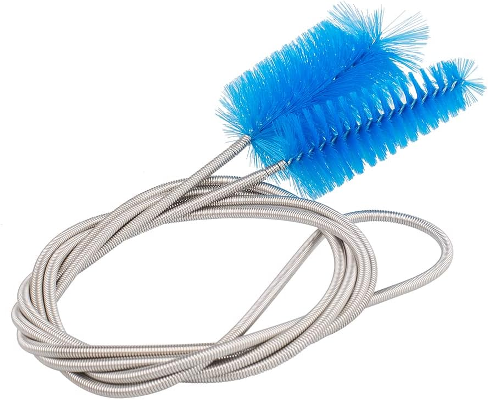 Danzix 3 Pcs Flexible Drain Brush, 67 Double Ended Stainless Steel Long Pipe Cleaners with 2 Pcs 10-Inch Straw Cleaning Brush for Fish Tank,Hose/Glass Tube,Shower Sink Drain,Home Kitchen