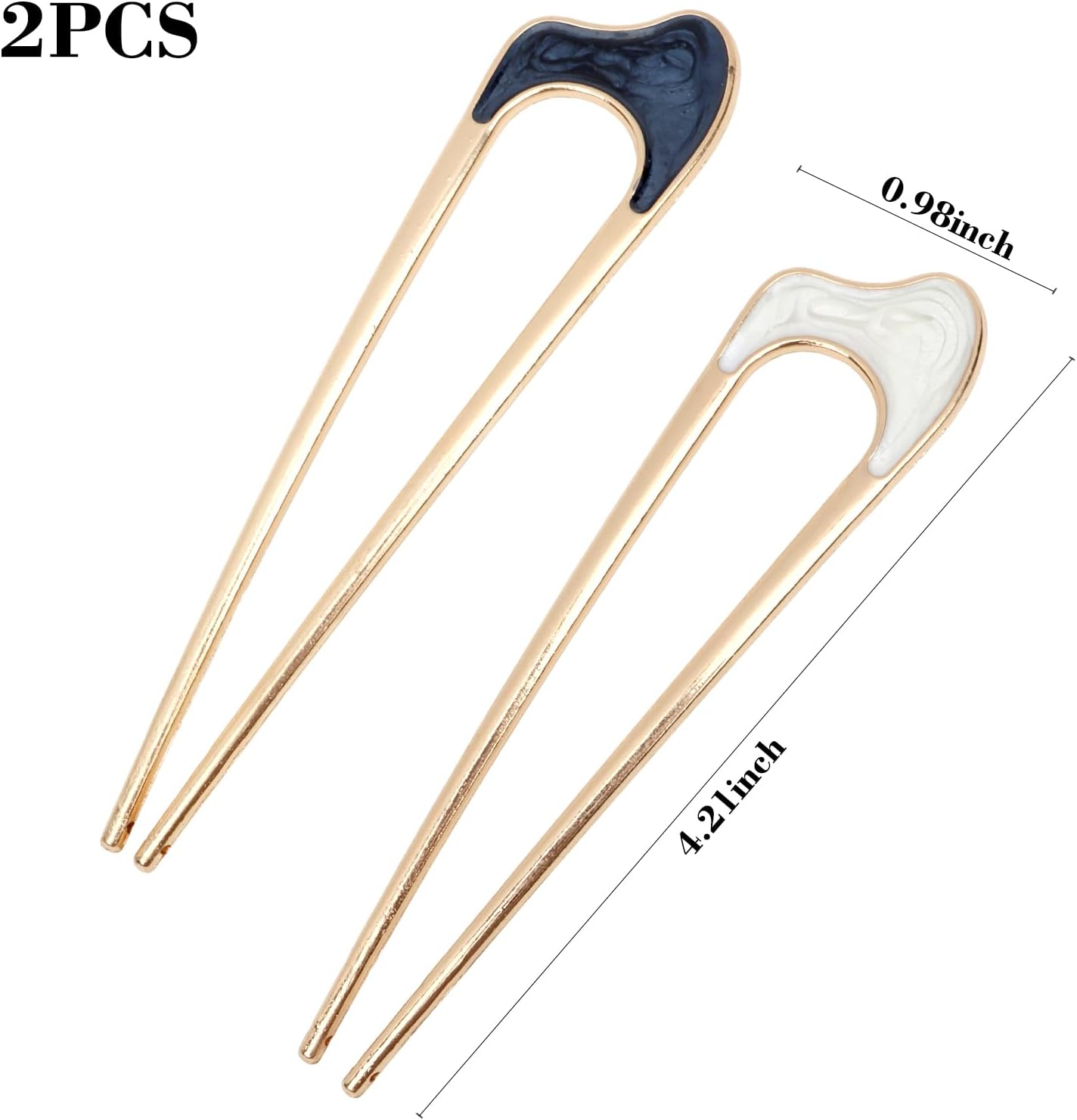 French Twist Hair Pin French Pins Hair Fork U Shaped Hair Pins for Women French Clip Hair Pins for Buns Hair Sticks for Buns Hairpin Gold Hair Pins for Styling Updo Hair Accessories for Women image number 4