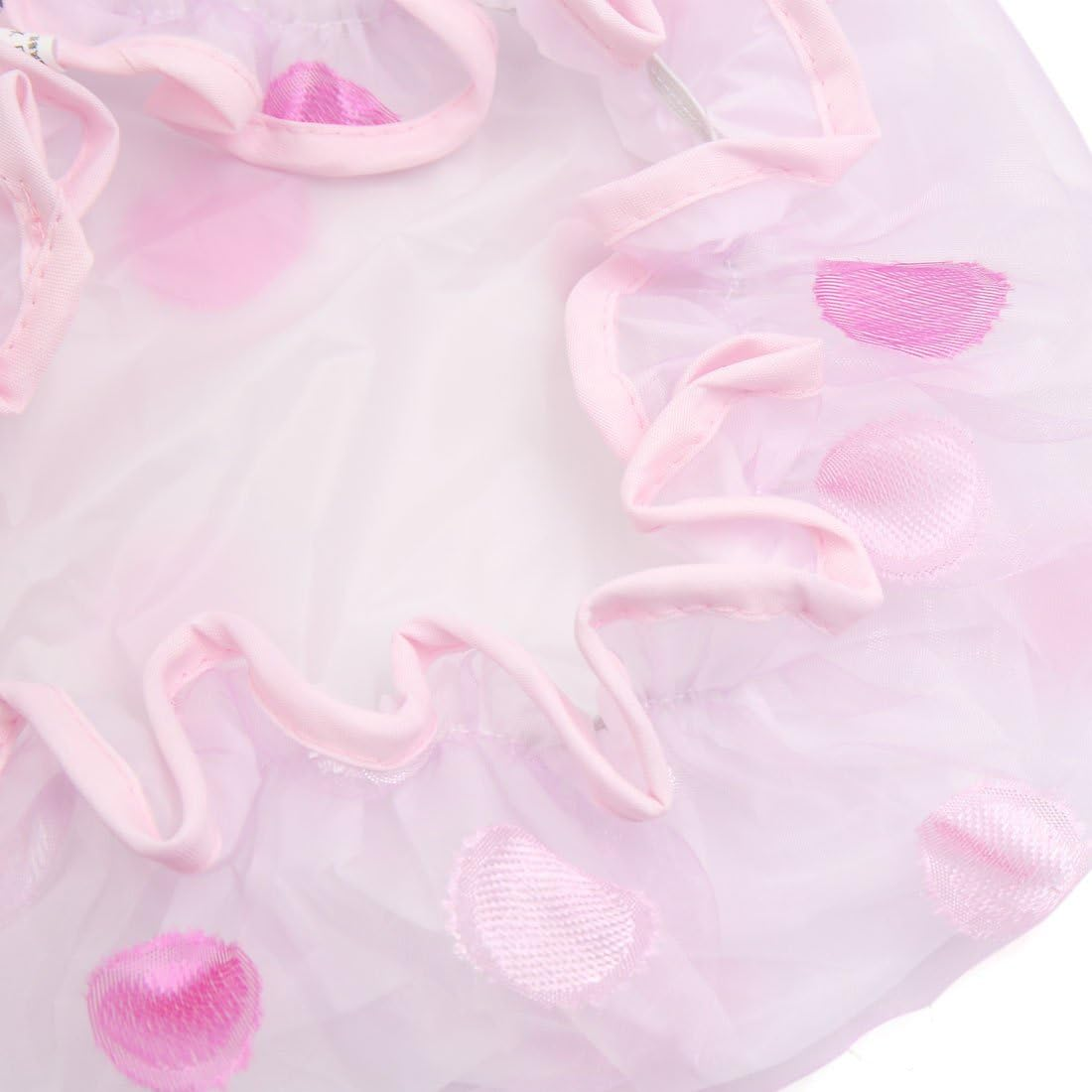 Ruilogod Rose Red PEVA Lining Dual Layers Big Dots Waterproof Shower Bath Salon Hair Cap Hat image number 2