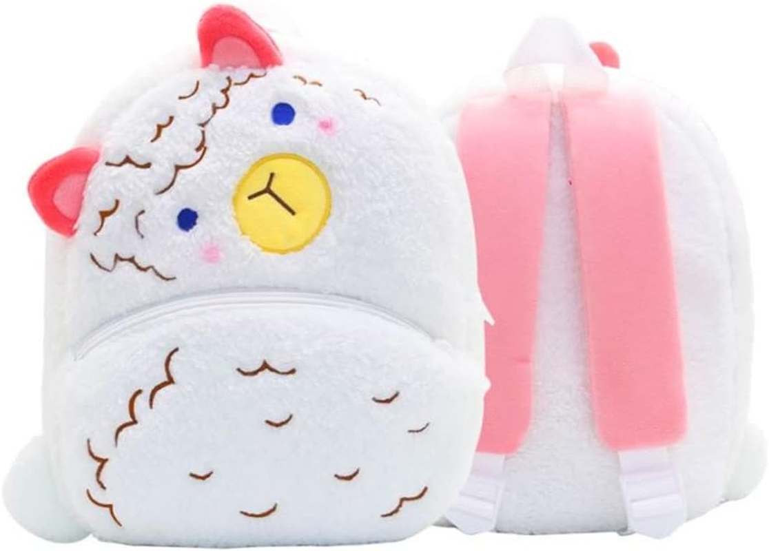 Toddler Backpack for Boys and Girls, Cute Soft Plush Toddler Bag Animal Cartoon Small Mini Backpack Little for Kids 2-6 Years