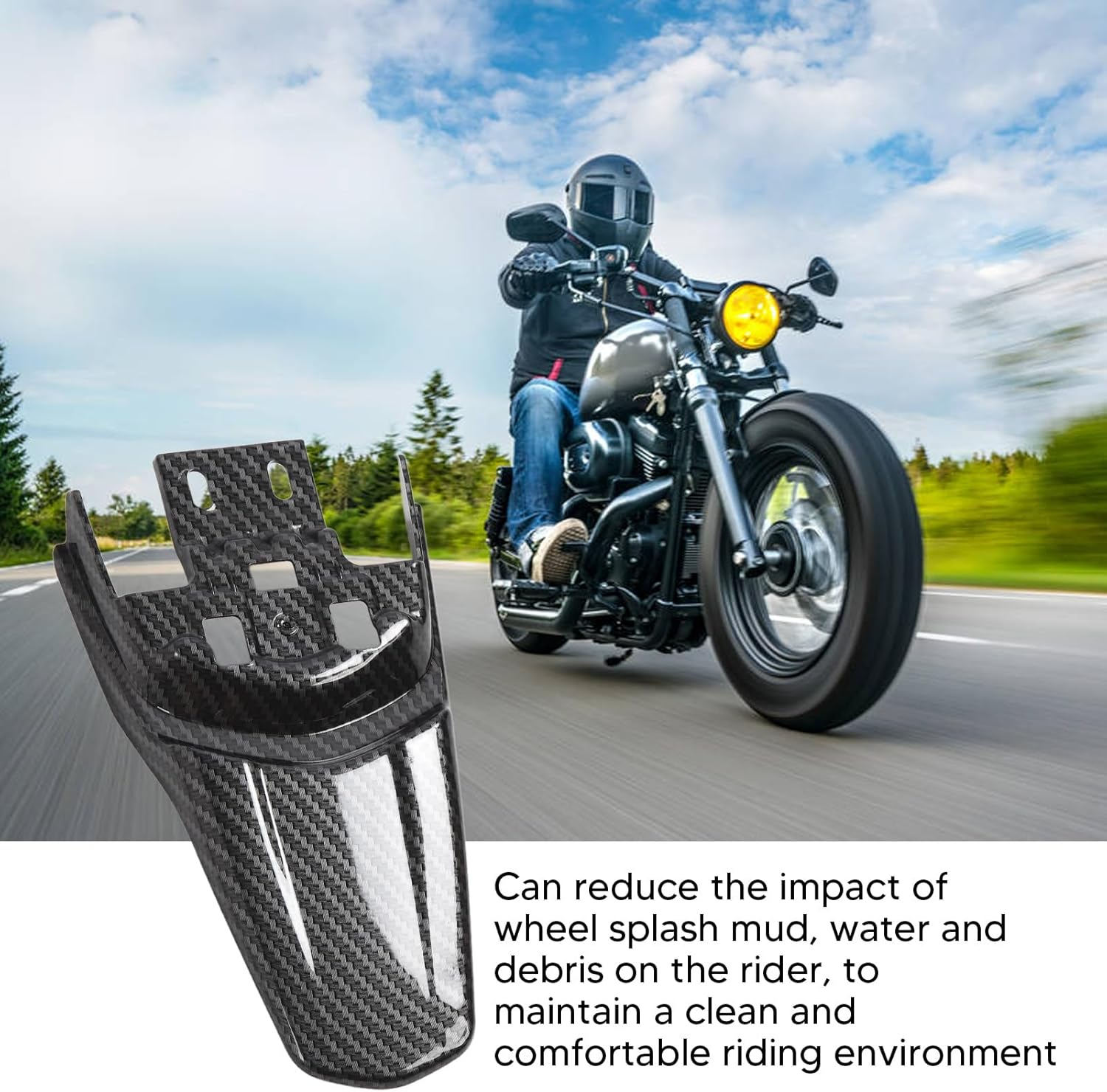 Rear Fender, Motorcycle Rear Mudguard Protective Carbon Fiber Pattern Sturdy Rear Mudguard Protector Replacement for Surron Light Bee X S image number 3