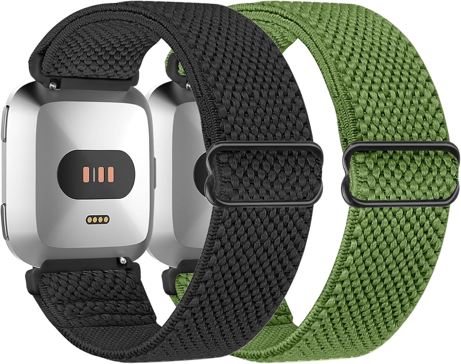 Elastic Nylon Band for Fitbit Versa 2, Versa, Lite, SE - Adjustable Breathable Comfortable Sport Replacement Wristband for Women Men