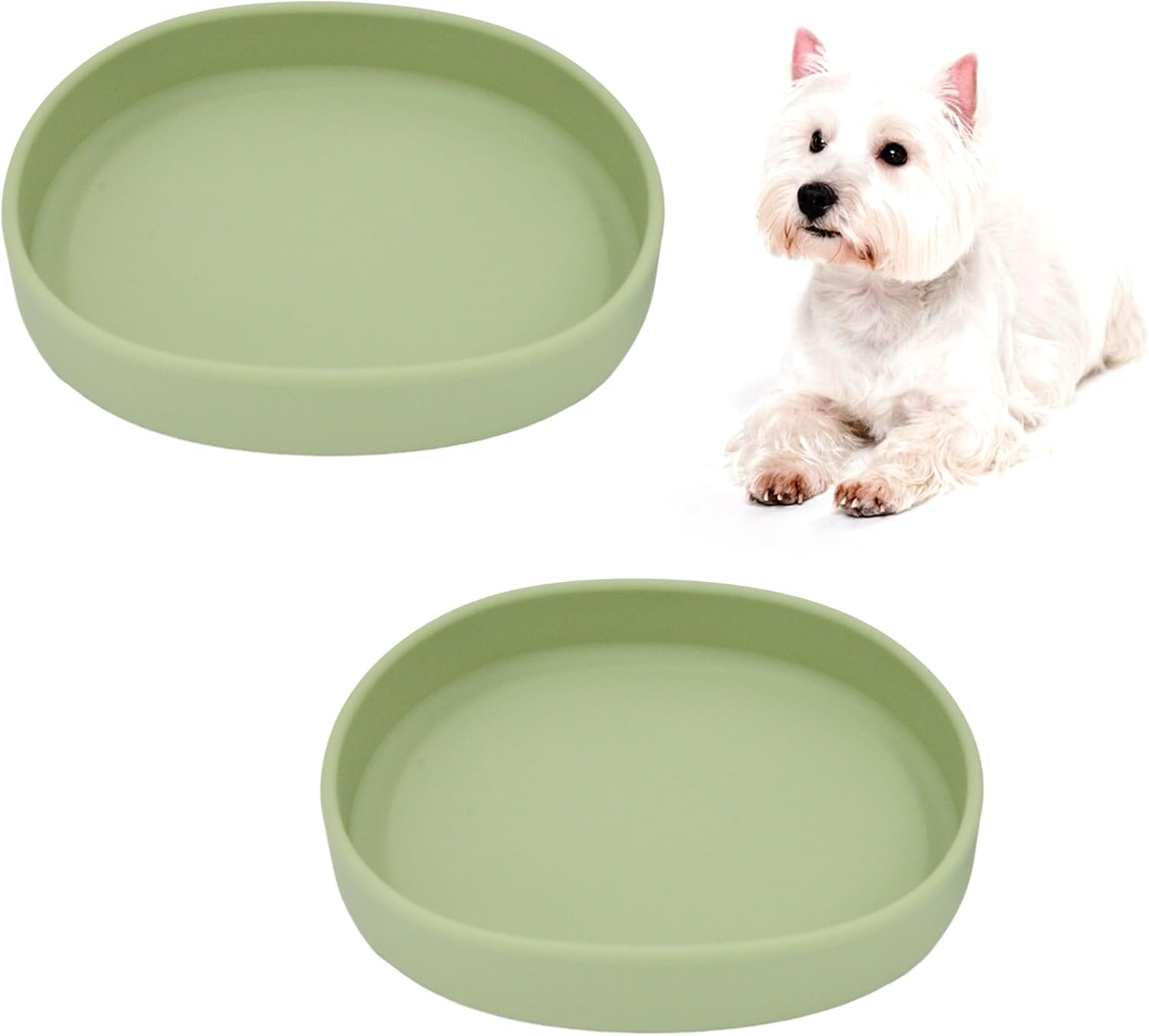 Cat Bowls Silicone Dog Bowls, Non Slip Dog Food Bowls Cat Feeding Bowls, Drinking Bowl Pet Bowl for Dry Food and Wet Food, 10 OZ/330ML Water or Food Bowl for Small Pets, Gray 2Pcs