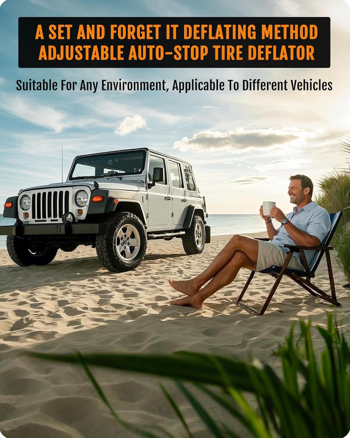 Adjustable Tire Deflator Kit 10-30Psi(4Pcs/Set),Auto-Stop Air down Tire Deflators Offroad Accessories Suit for Cars.Trucks - Silver image number 3