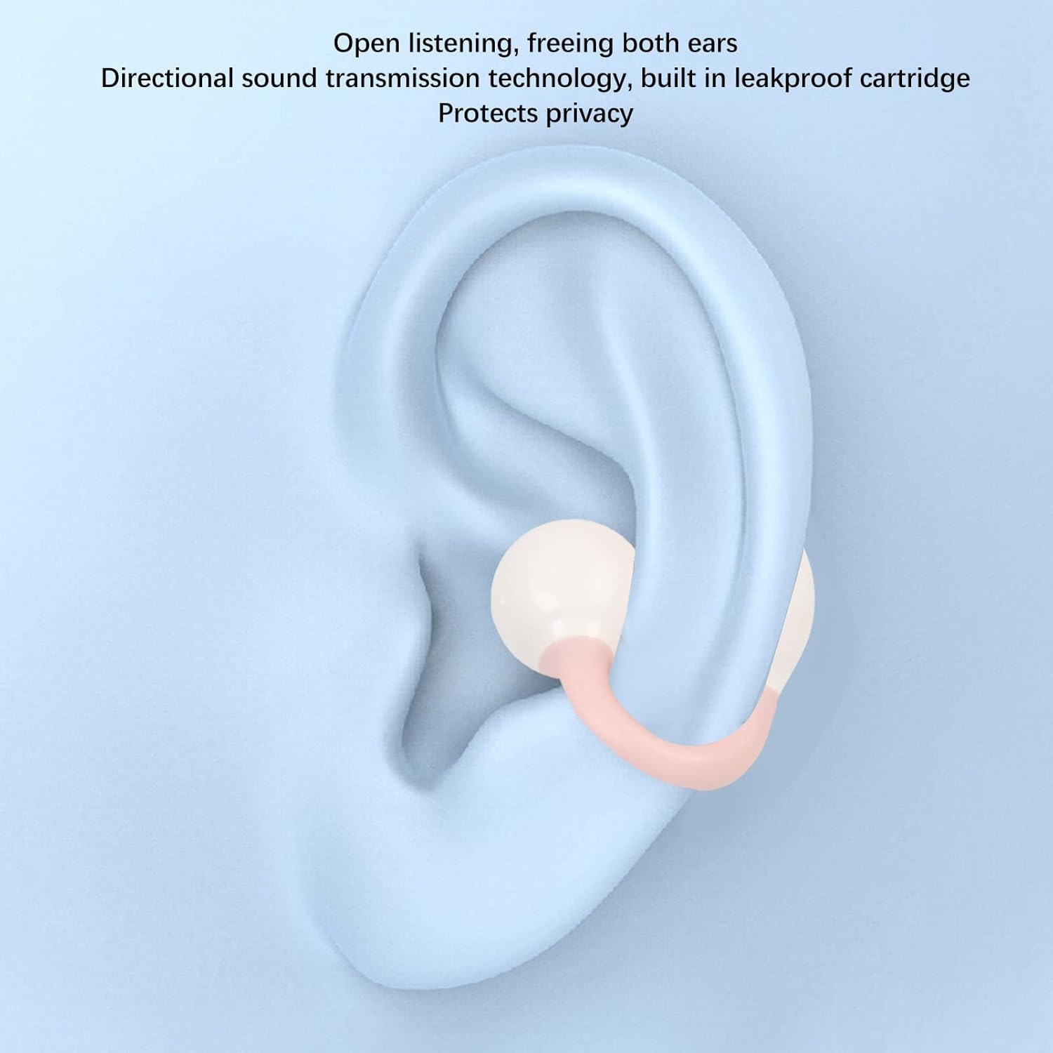 Open Ear Headphones, Clip-On Earphones, Wireless Bluetooth 5.3 Bone Conduction Headphones, Noise Cancel Ling Touch Sports Ear Clip Earphones for Running, Training, Cycling image number 5