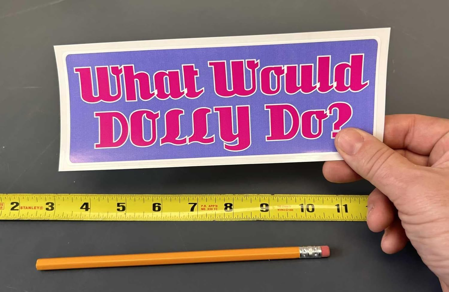 Gear Tatz - What Would Dolly Do? - Funny,Country Music - Bumper Sticker - 3 X 8 Inches - Professionally Made in the USA (Vinyl,X1)