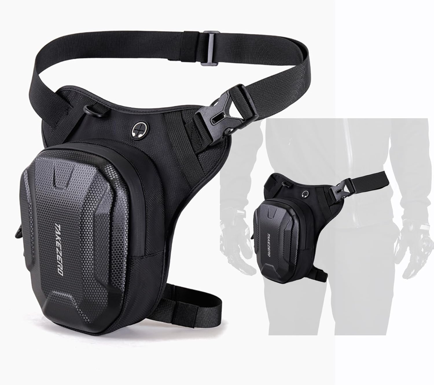 Thigh Bag,Motorcycle Leg Bag Water-Resistant,Drop Leg Bag for Men Women, Multifunctional EVA Drop Leg Pouch,Expandable Storage Pack for Cycling Hiking Climbing Fishing - Black Mtx1 image number 1