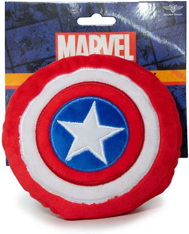 Buckle-Down Dog Toy Plush Captain America Shield Red White Blue White 8" X 6"