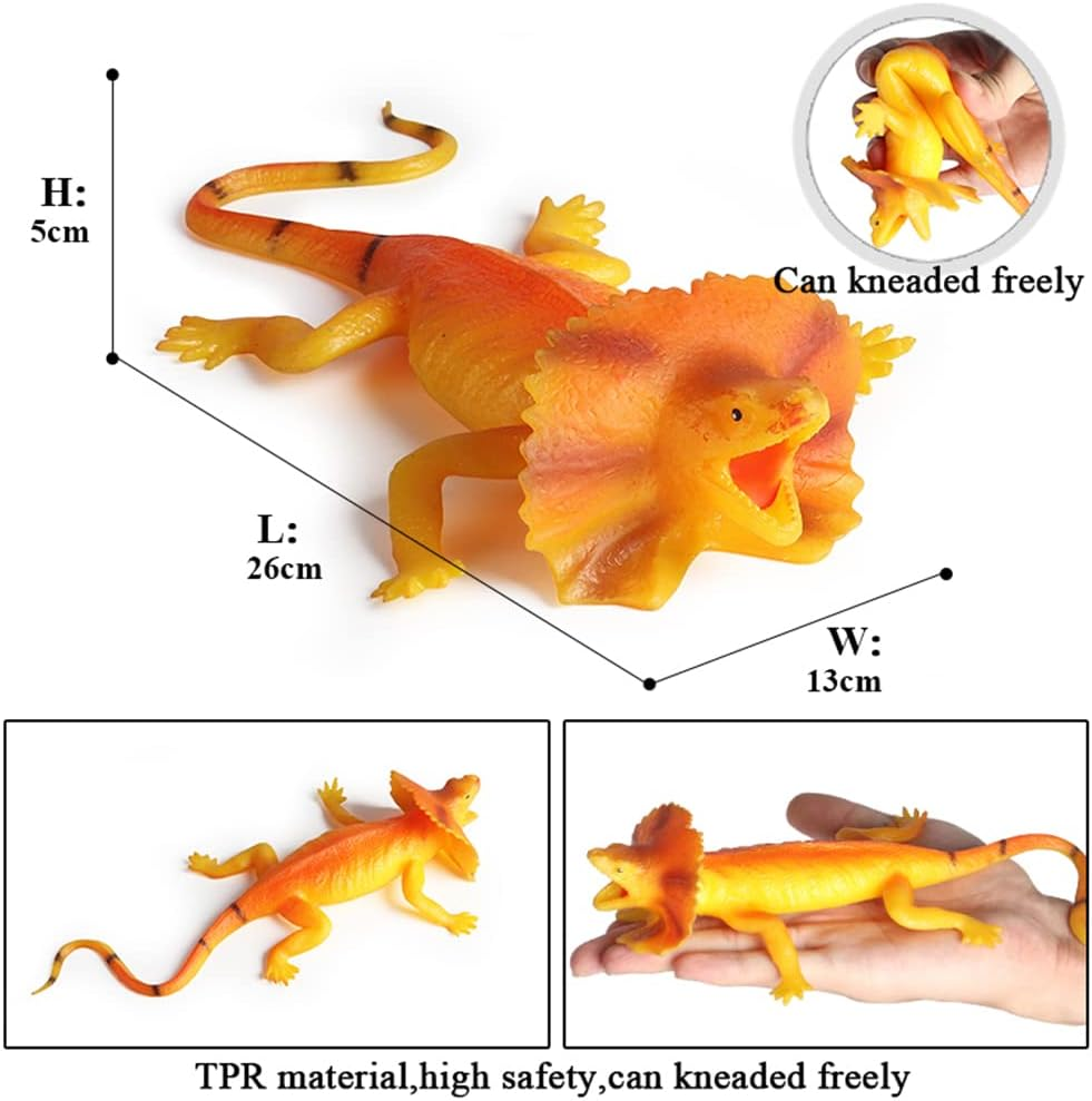 RCOMG 3PCS Realistic Lizard Toys, TPR Smelless Super Stretches, Stress Relief Squishy Rubber Animal Figures for Bath Pool Toy, Party Favor, Cake Topper image number 5
