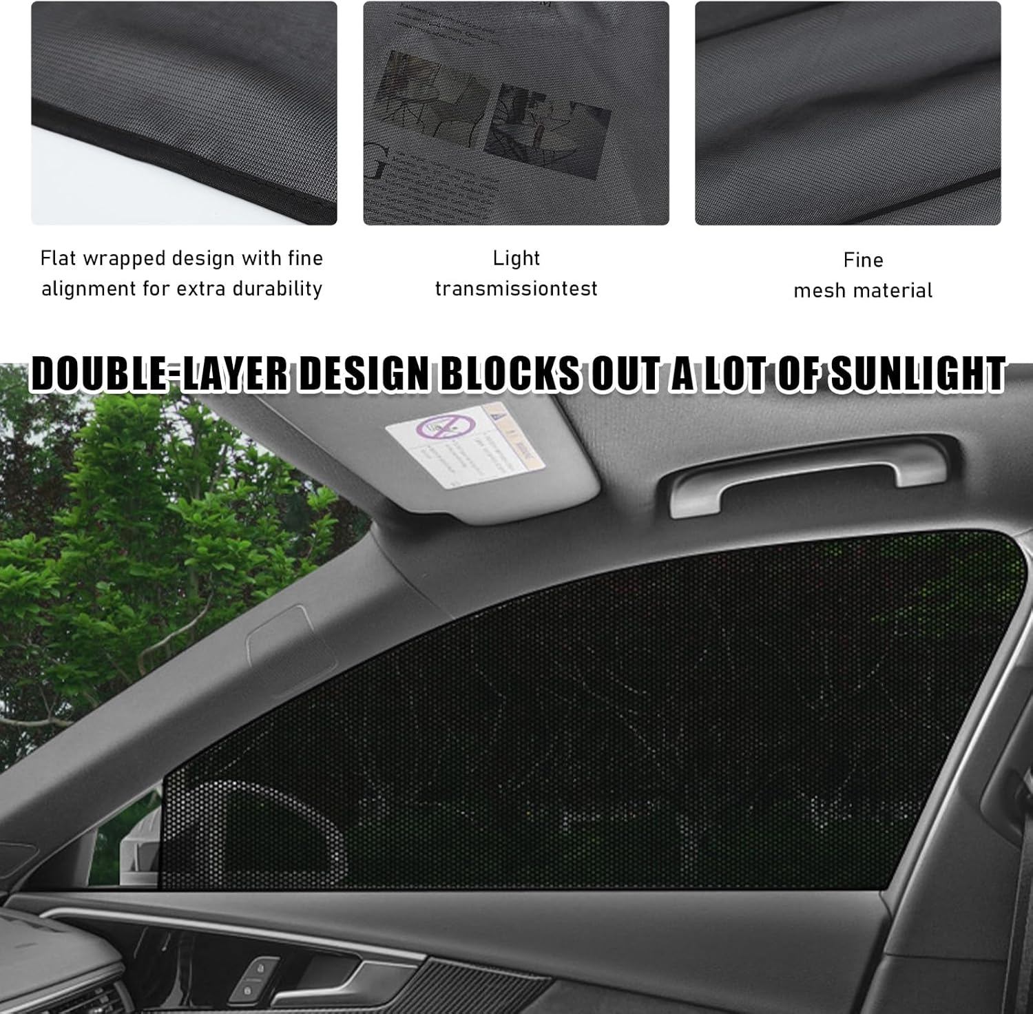 Ohleats 4 PCS Car Window Shades, Auto Front Rear Side Window Sun Shades for Block Heat & UV Protection, Breathable Mesh Baby Window Screen Covers, Universal Car Accessories (SUV) image number 1