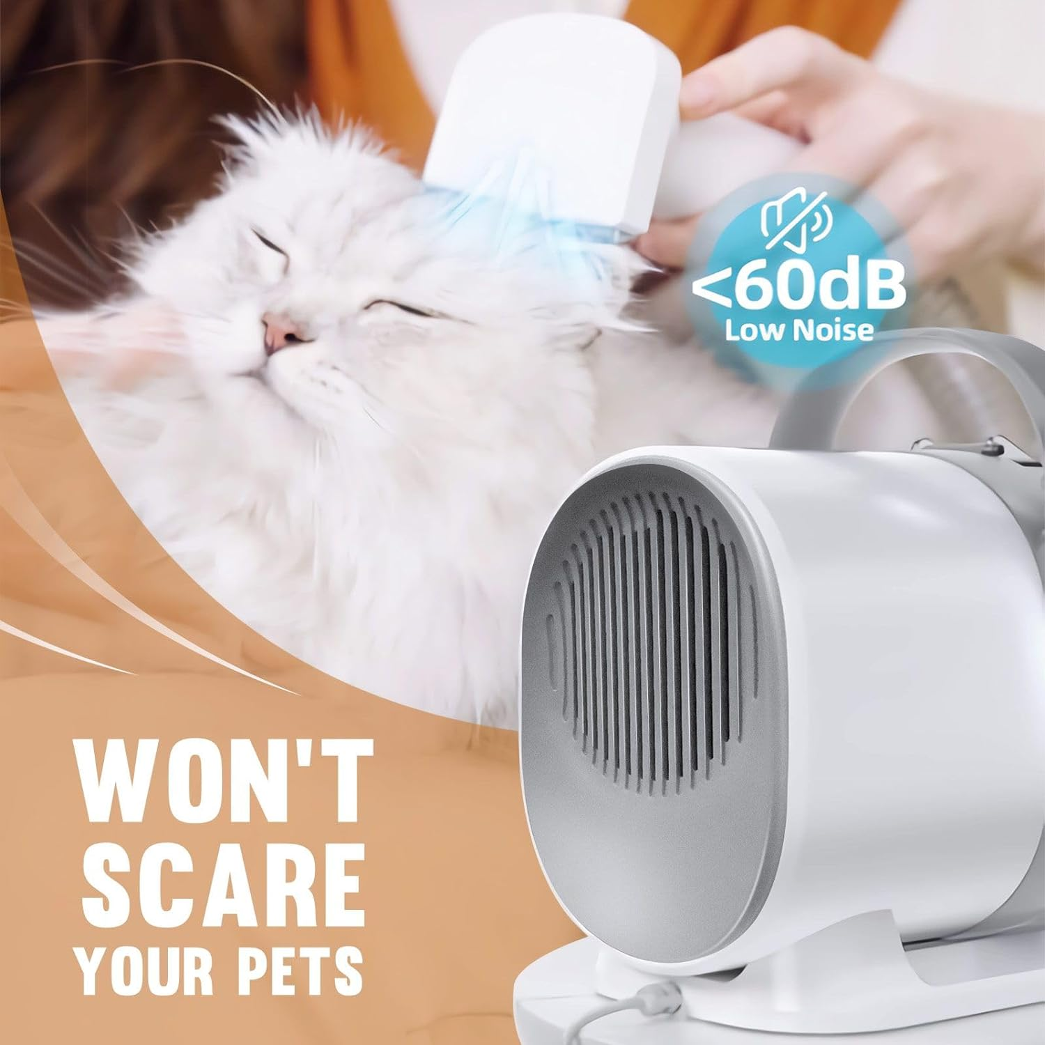 Pet Scene Pet Grooming Kit 1.5L with Bag, 7In1 Vacuum Grooming Dog Clipper Vacuum Cleaner Slicker Trimmer Remover Deshedding Brush Cat Hair Groomer image number 6