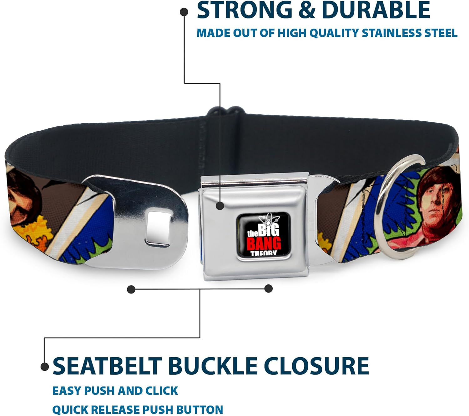 Buckle-Down Seatbelt Buckle Dog Collar - the Big Bang Theory Comic Strip - 1.5" Wide - Fits 13-18" Neck - Small image number 4