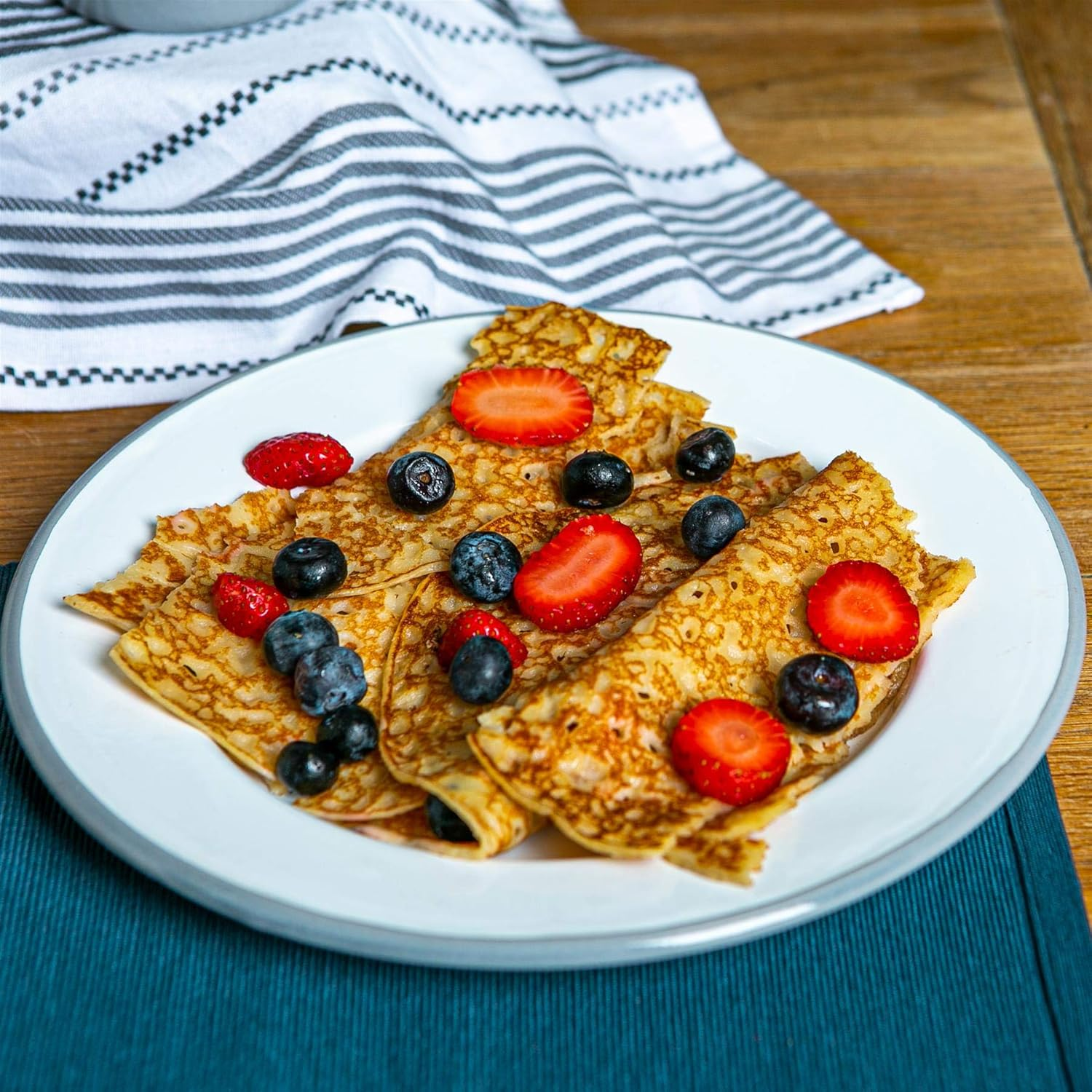 Argon Tableware Enamel Dinner Plates - 25.5Cm - Pack of 6 - Grey Dining Plates Lightweight Camping Large Dinner Dish for Appetisers, Starters, Mains, Sides, Desserts image number 4