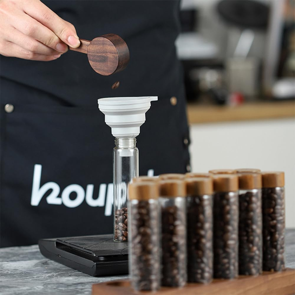 12 Pcs Single Capacity Coffee Bean Storage Tube Tray, Coffee Bean Container,Coffee Containers with Shelf Coffee Bean Dispenser