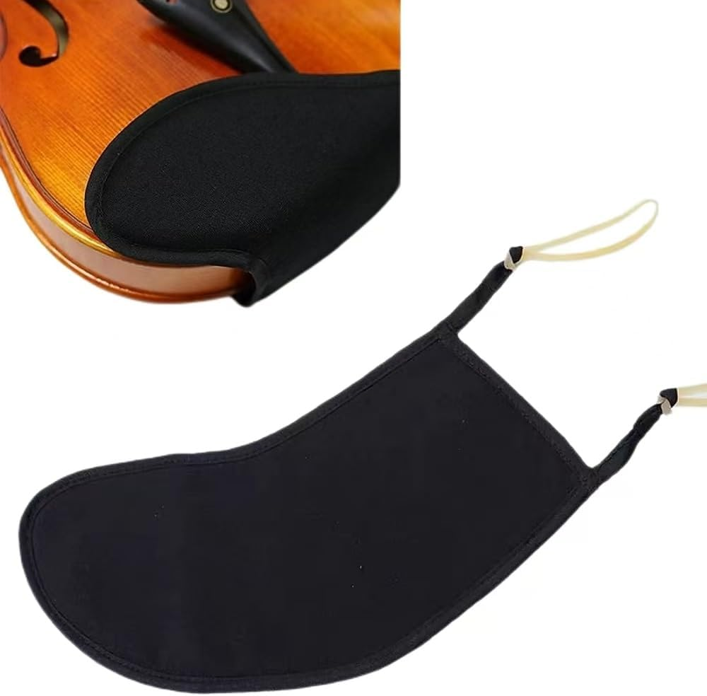 Violin Shoulder Rest Pad, Violin Chin Rest Pad Soft Cover Protector, Violin Chinrest Pad Slip Resistant for 3/4 4/4 Violin Accessories (Black, 1 Pcs) image number 1