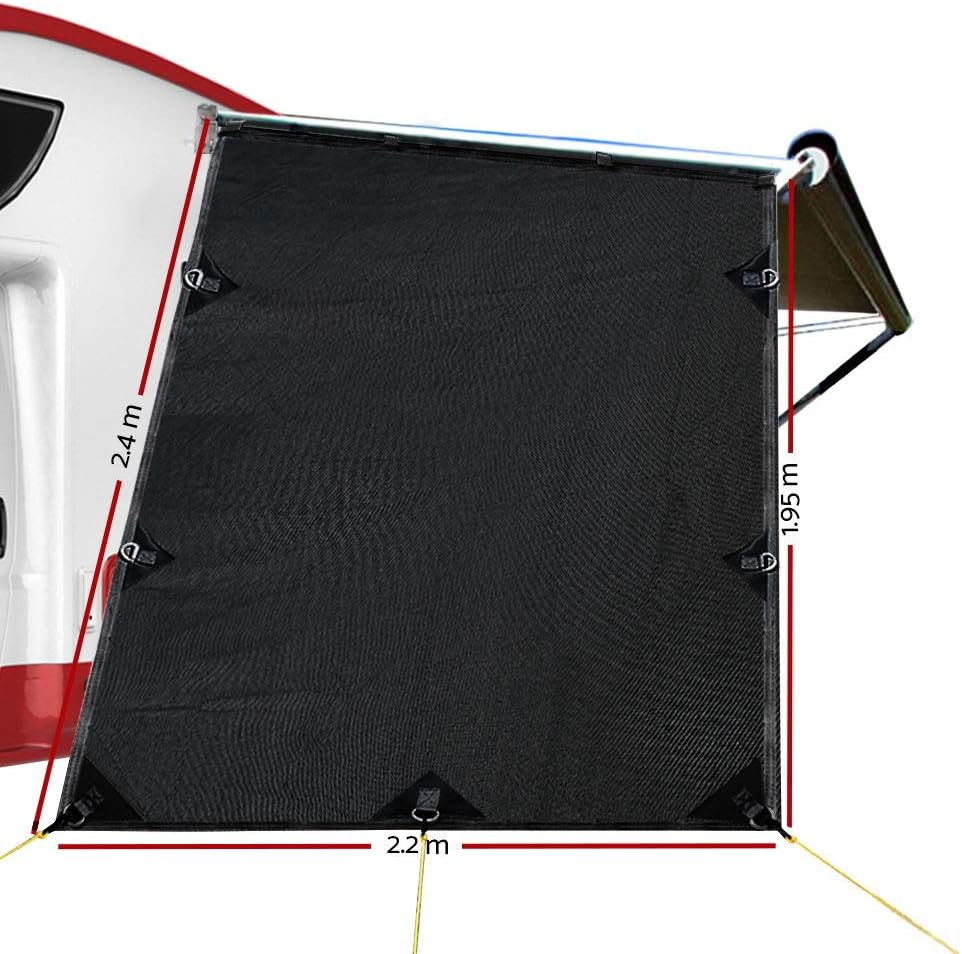 Privacy Screen Roll Out Awning 1.95X2.2M Sun Shade End Wall Side Black image number 5