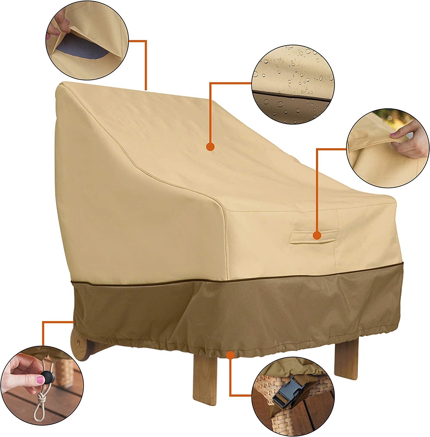 Classic Accessories Veranda Water-Resistant 31.5 Inch Adirondack Chair Cover, Patio Furniture Covers - 31.5"L X 33.5"D X 36"H image number 2