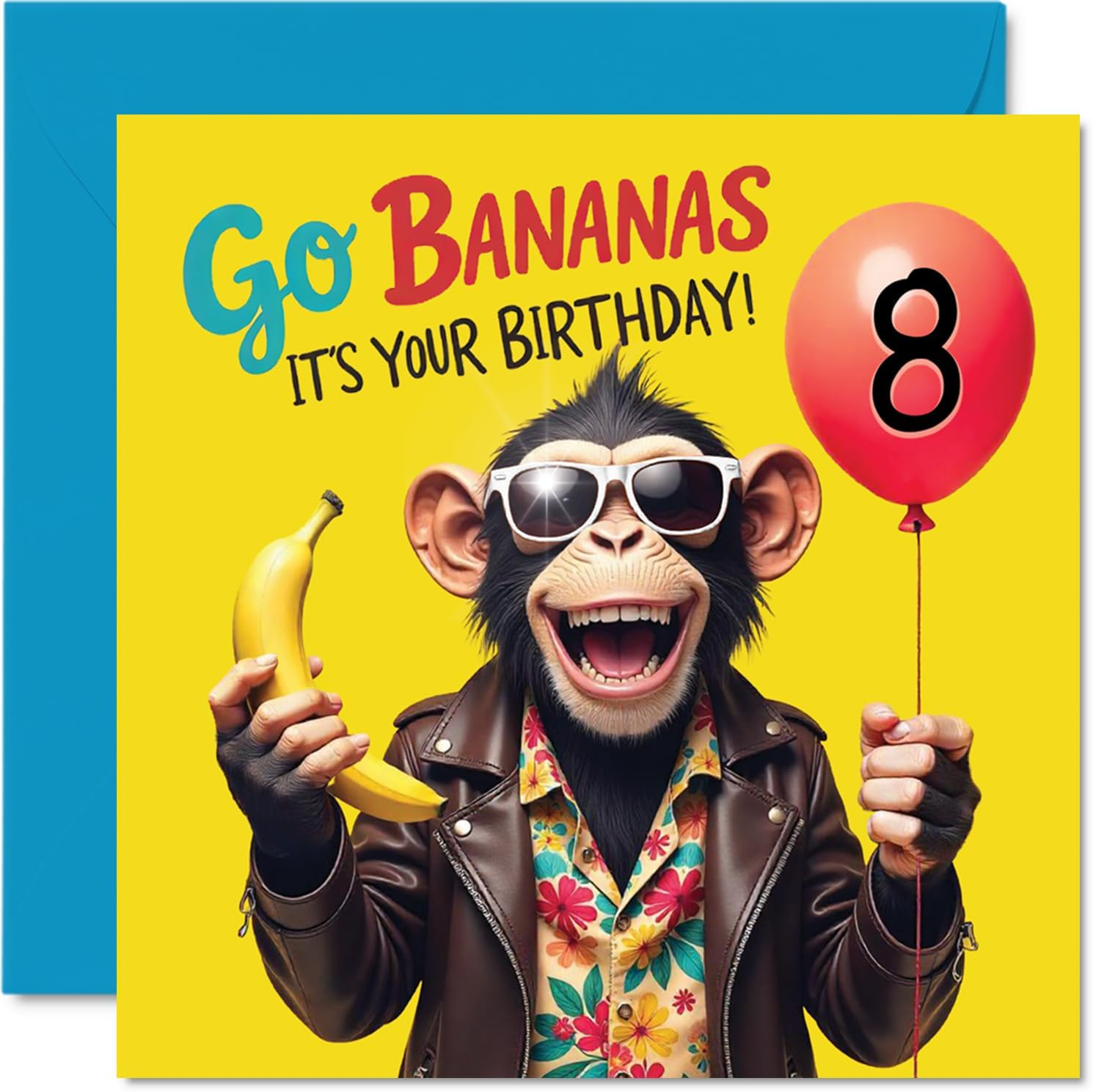 6Th Birthday Cards for Girls Boys - Monkey Go Bananas It'S Your Birthday! - Happy Bday Card for 6 Year Old Girl Boy Son Nephew Granddaughter Daughter, 145Mm Bday Greeting Cards