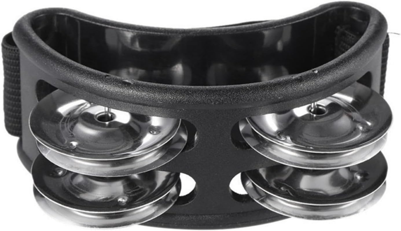 4 PCS Foot Tambourine Percussion,Foot Drum Set, Musical Instrument Drum, Percussion Instruments, Foot Tambourine Double Row Stainless Steel Jingles Foot Bell Accompaniment Instrument image number 1