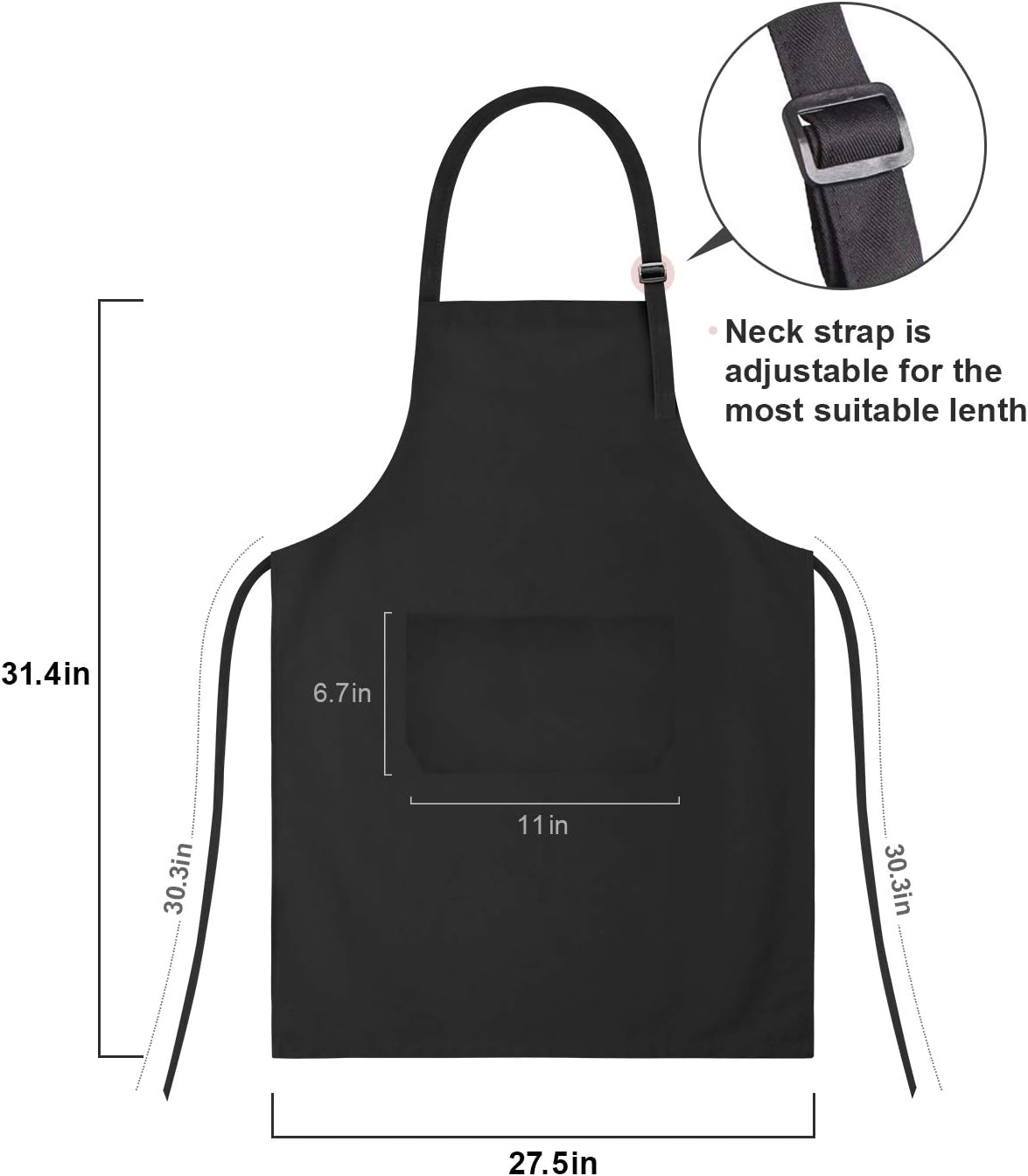 Couple Aprons for Cooking-The Boss the Real Boss Apron Set Funny Adjustable Baking Aprons His and Her Engagement Anniversary Wedding Valentines Day Bridal Shower Gift, Black, 27.5Lx31.4W INCHS image number 2