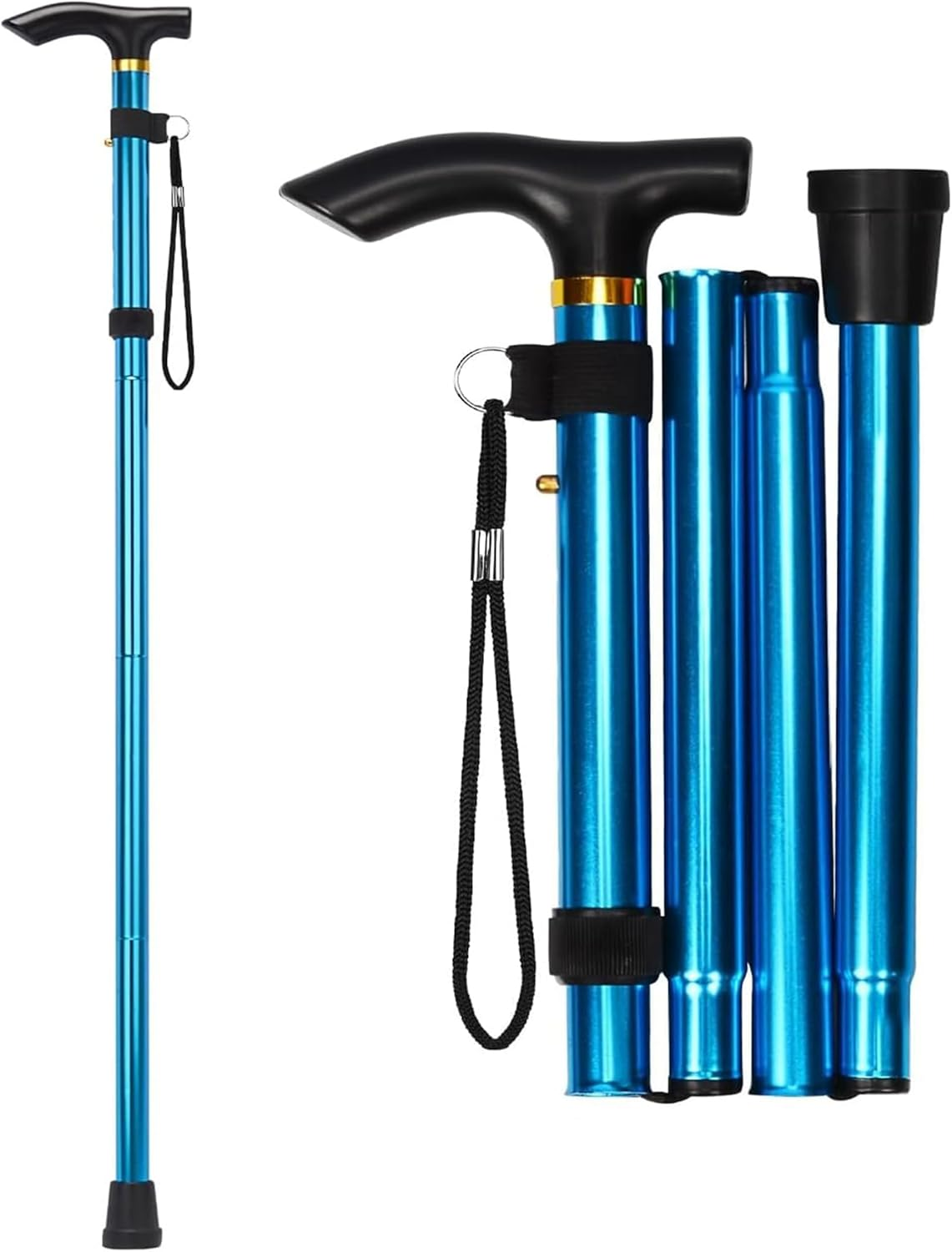 Foldable Walking Cane for Seniors, Walking Stick for Men & Women-Premium Collapsible Cane- Pocket Cane Lightweight Adjustable