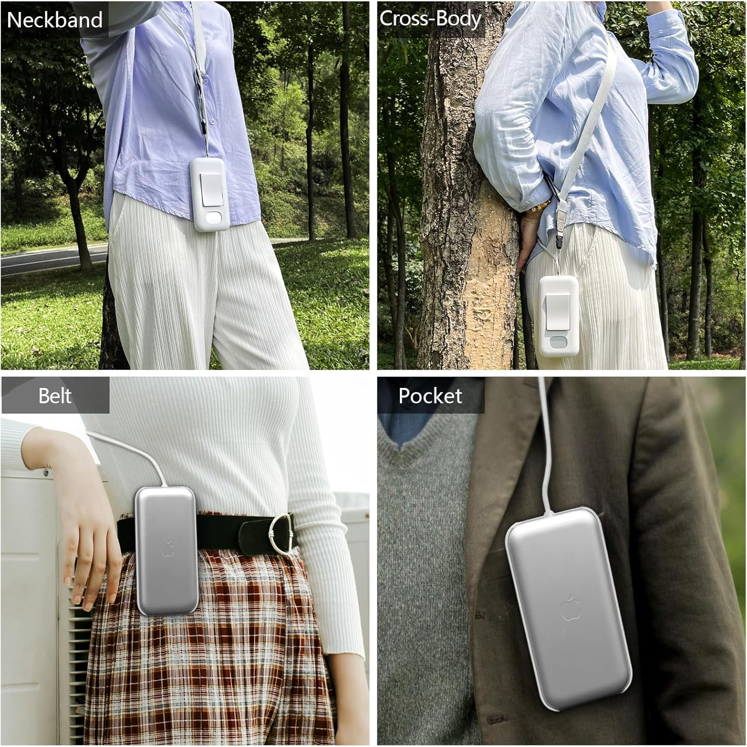 Battery Holder Compatible with Apple Vision Pro, Portable Accessories Battery Case for Vision Pro with Belt Clip and Cross-Body Strap, Apple VR Headset Battery Pack Protective Cover, White image number 4