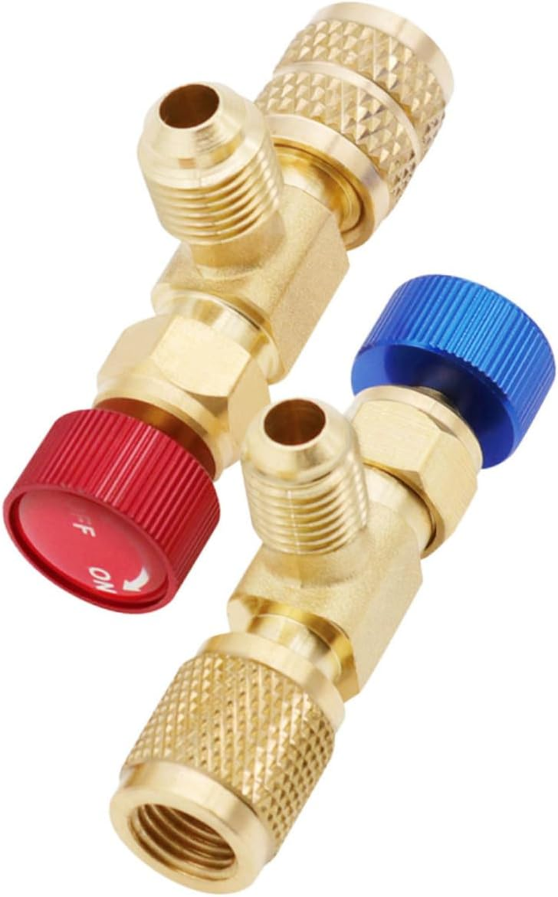 Iplusmile 4Pcs Refrigerant Charging Valve Safety Valve for Air Conditioning Copper Material for Refrigerator Charge image number 3