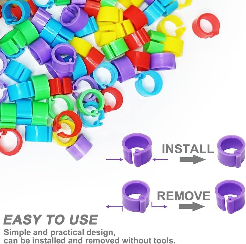 200Pcs 8Mm Coturnix Quail Leg Bands Baby Chick Leg Bands Pigeon Bands Chicken Leg Bands image number 3