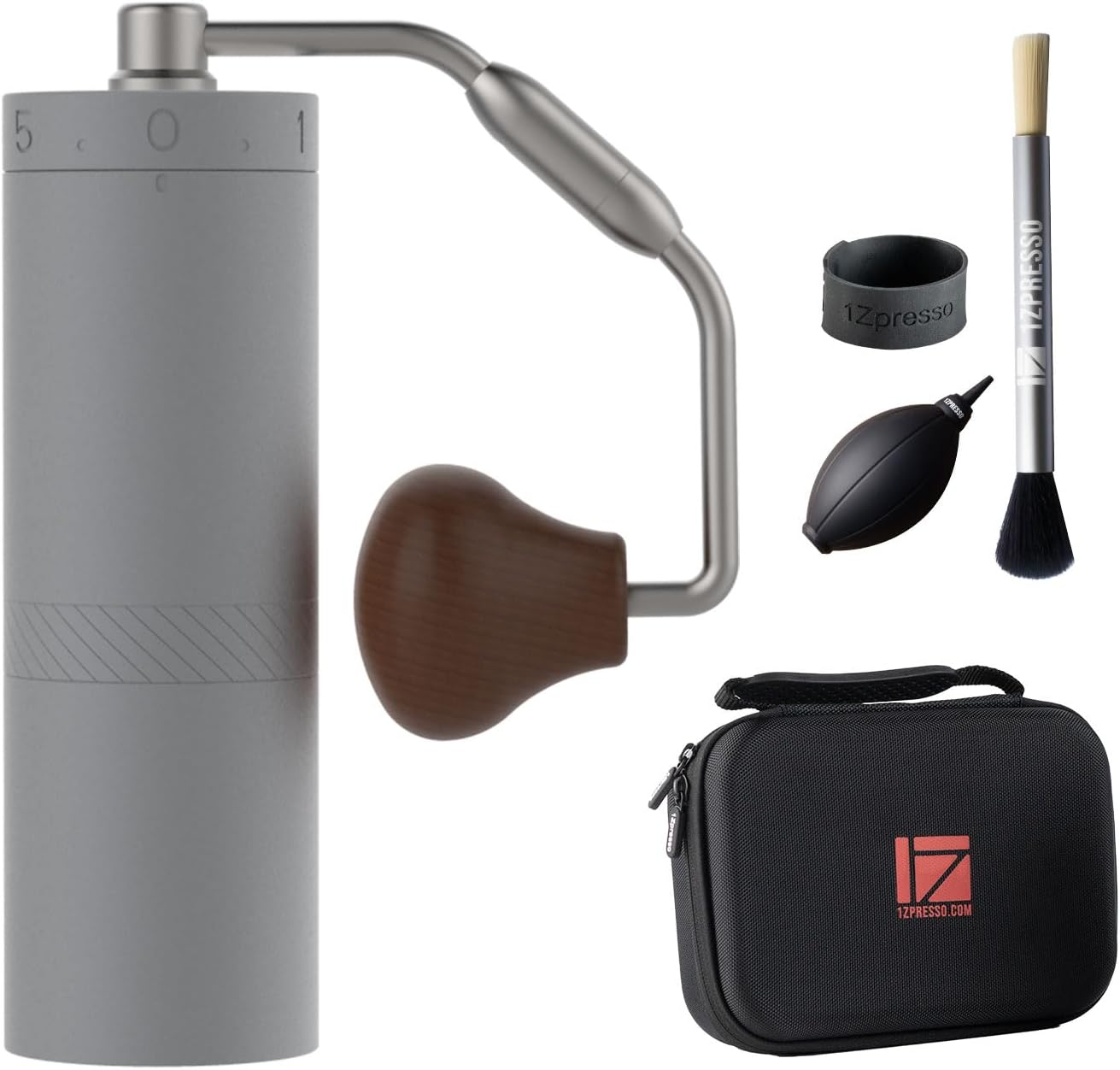 1Zpresso X-Ultra Manual Coffee Grinder-Blue, Well-Built Sturdy Metal Body, Assembly Stainless Steel Conical Burr, Numerical External Setting, Magnet Catch Cup, Faster Grind Efficiency Portable Mill