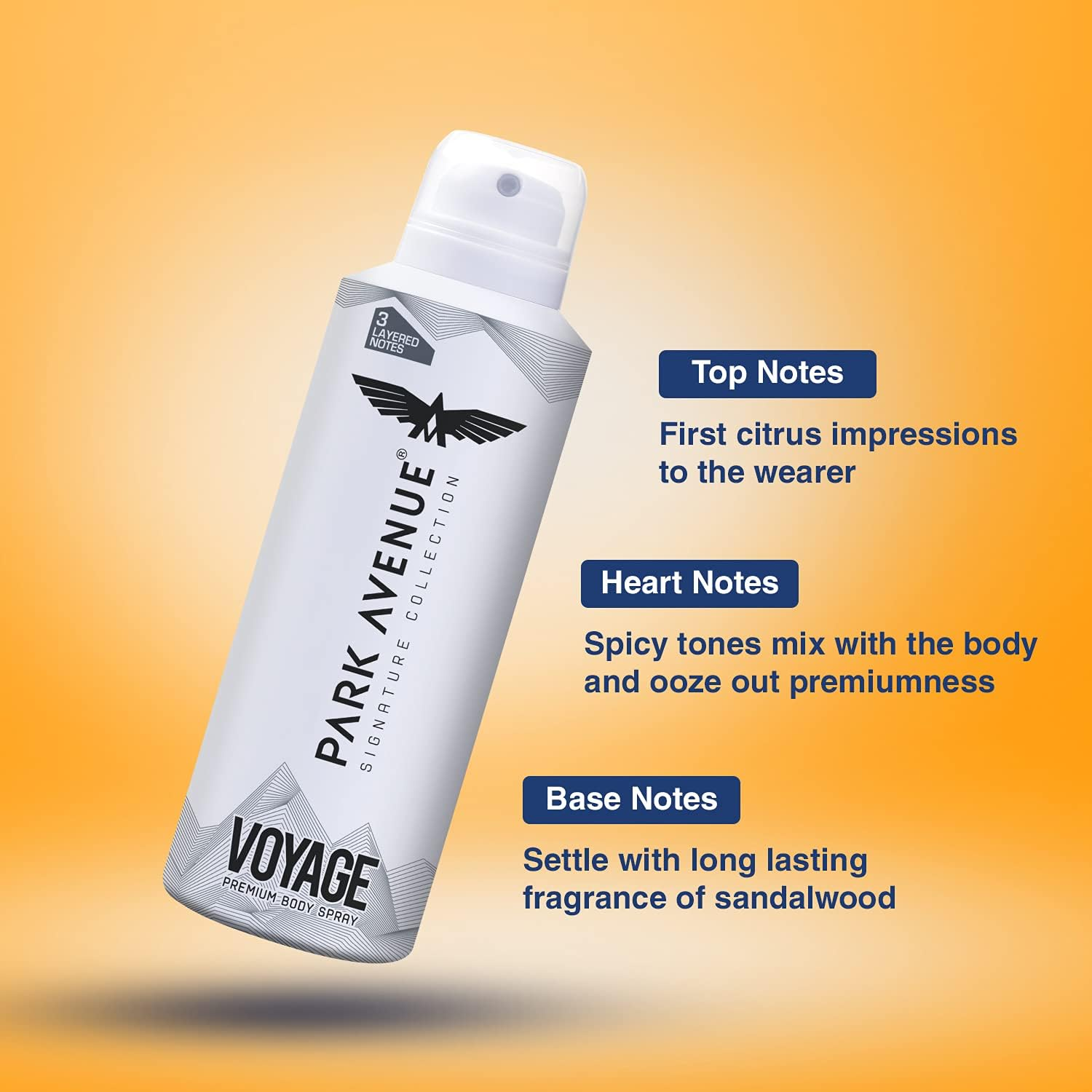 Park Avenue Signature Voyage Deodorant for Men, 100G/130Ml (Ship from India) image number 2