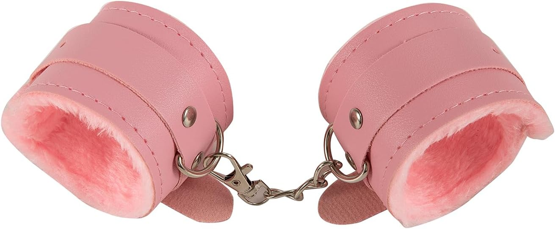 Mineens Sexy Plush Handcuffs - Soft Leather Police Costume Props for Lover Couple Role Play, Cosplay & Party Supplies (Pink)