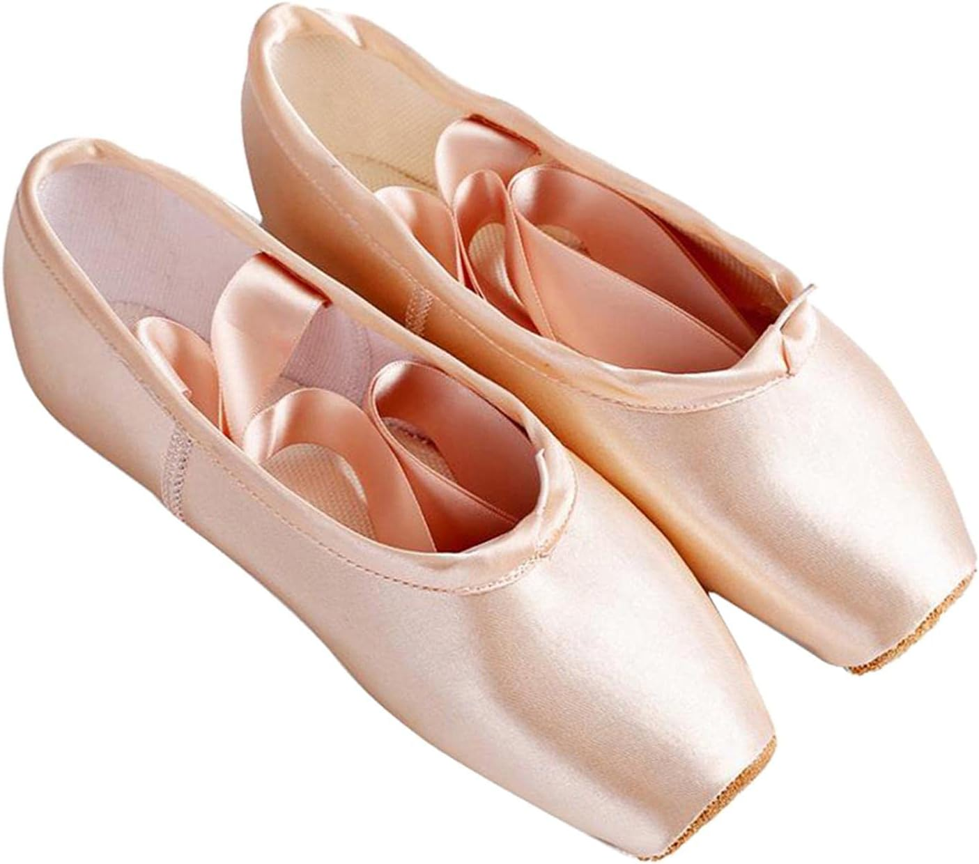Ballet Pointe Footwear for Women and Girls in Pink with Pre-Attached Ribbons - 6.5 Us