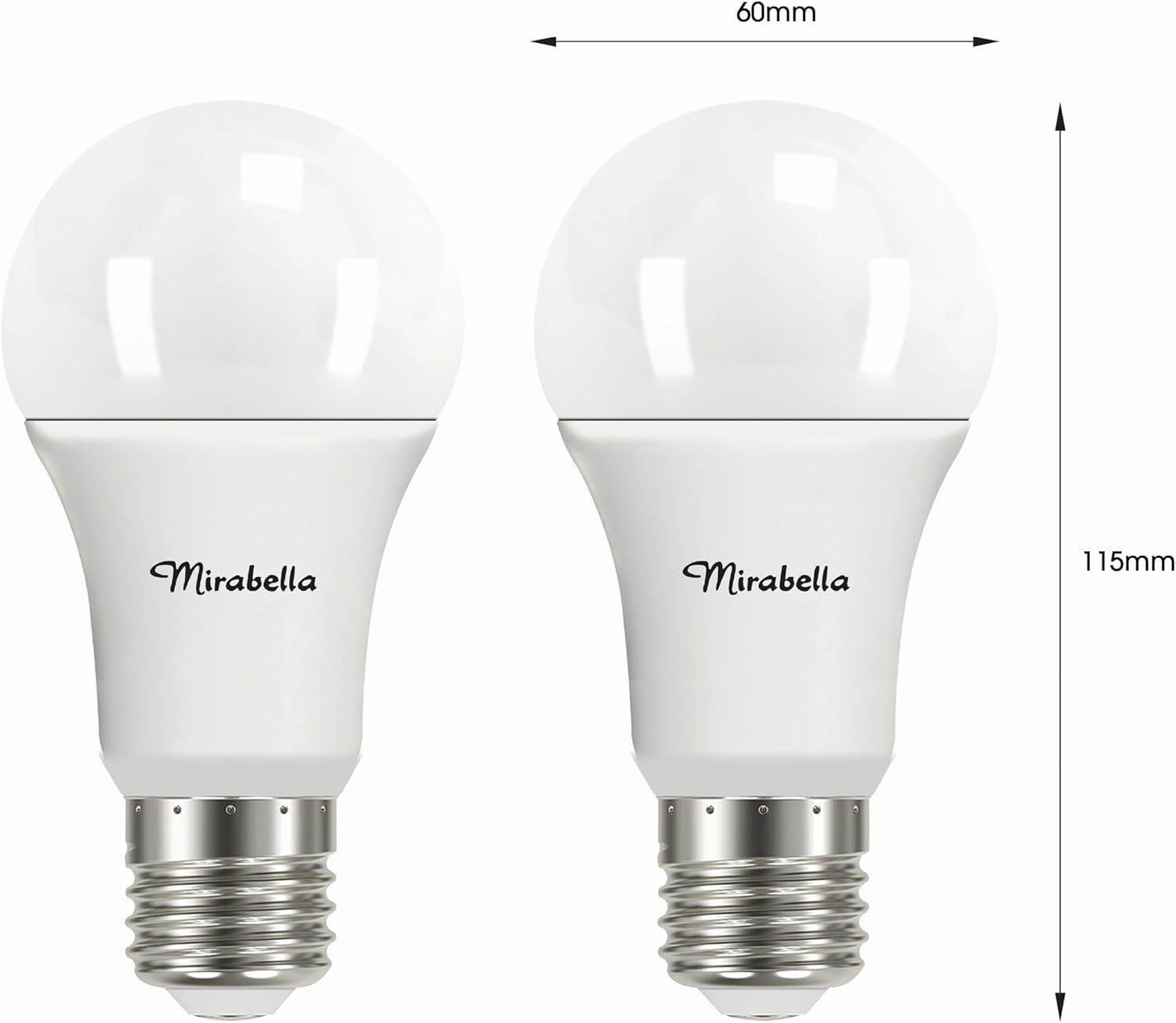 Mirabella LED 2PK GLS ES 11W 1000Lum 4000K Cool White image number 3