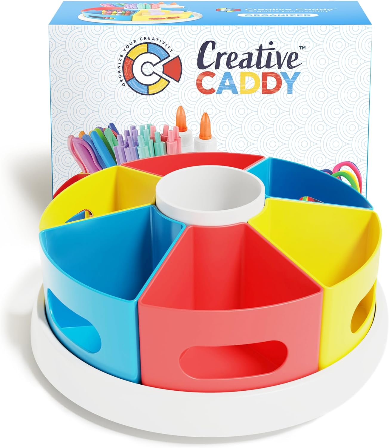 Creative Caddy Rotating Art Supply Organizer, Kids Desk Organizer, Art Caddy, Crayon Holder Marker Organizer, Art Organizers and Storage, Kids Art Desk Accessories, Homeschool Supplies image number 5