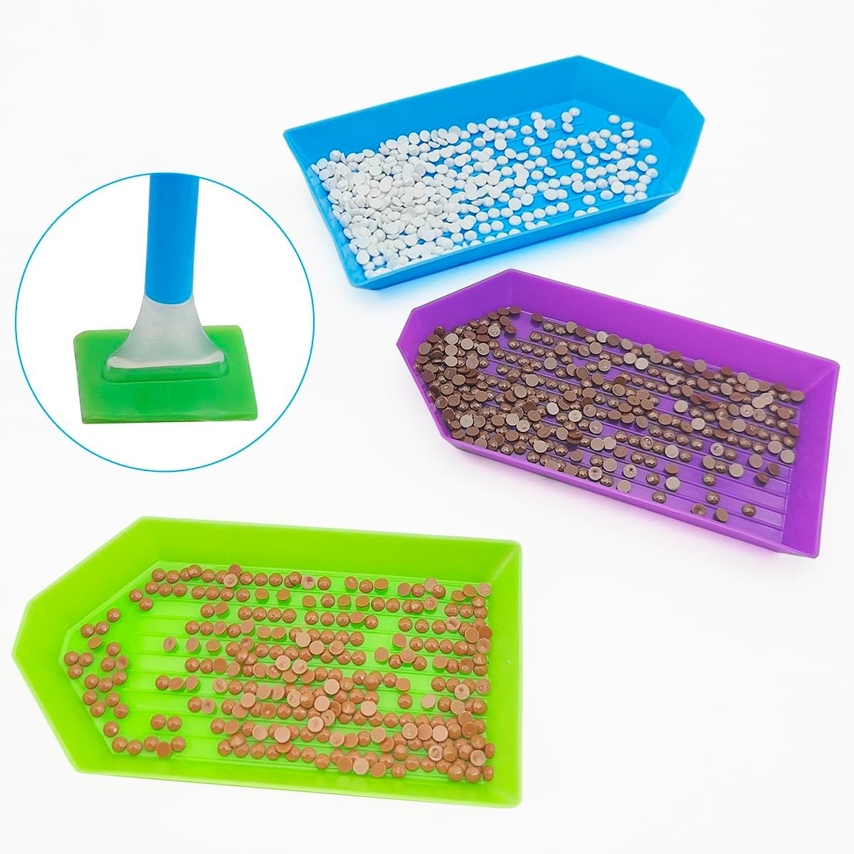 AFUNTA 52 PCS Colourful Diamond Paintings Accessories, 9 Diamond Art Pens, 13 Diamond Art Trays, 30 Diamond Art Wax image number 4