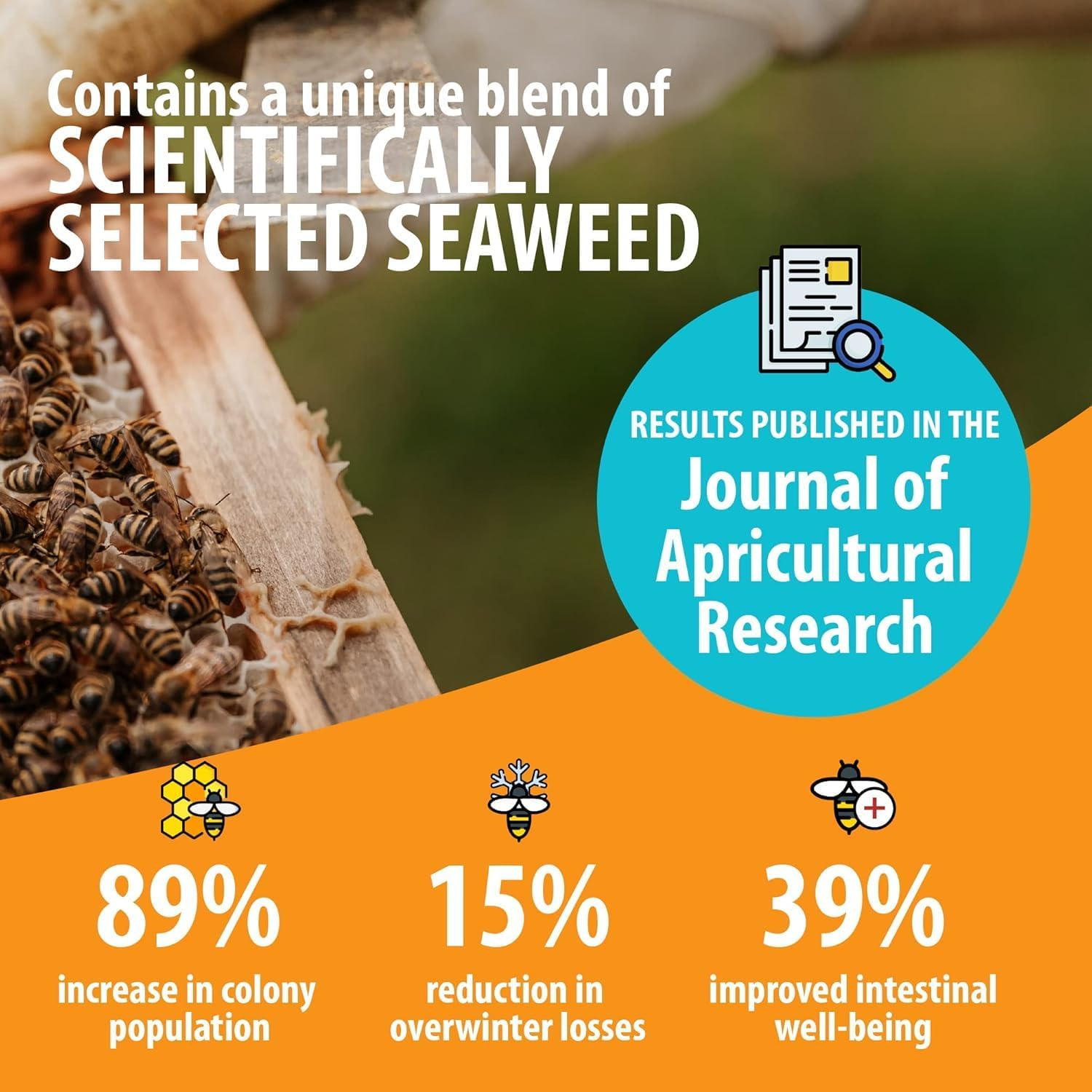 HIVE ALIVE Bee Food Supplement - Natural Honey Bee Liquid Feed Enhancer - Organic Beekeeping Fall Spring Feeding &ndash; Lowers Winter Mortality, Boosts Gut Health, Colony Size (500 Ml, 50 Hives) image number 6