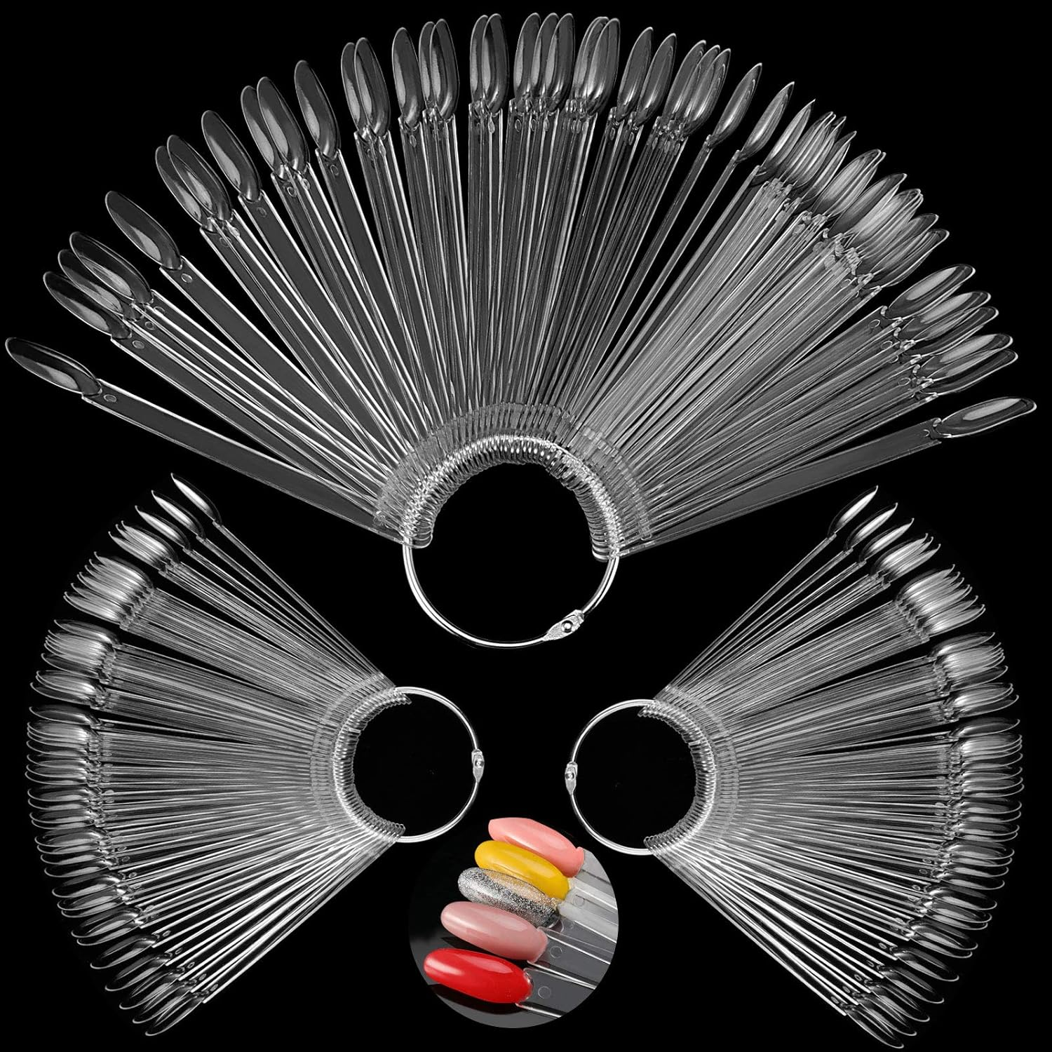 ZOENHOU 150PCS Transparent Nail Sticks, Plastic Nail Polish Sticks Nail Color Display Practice Nail Art Sample Sticks for Professional Use, Home DIY