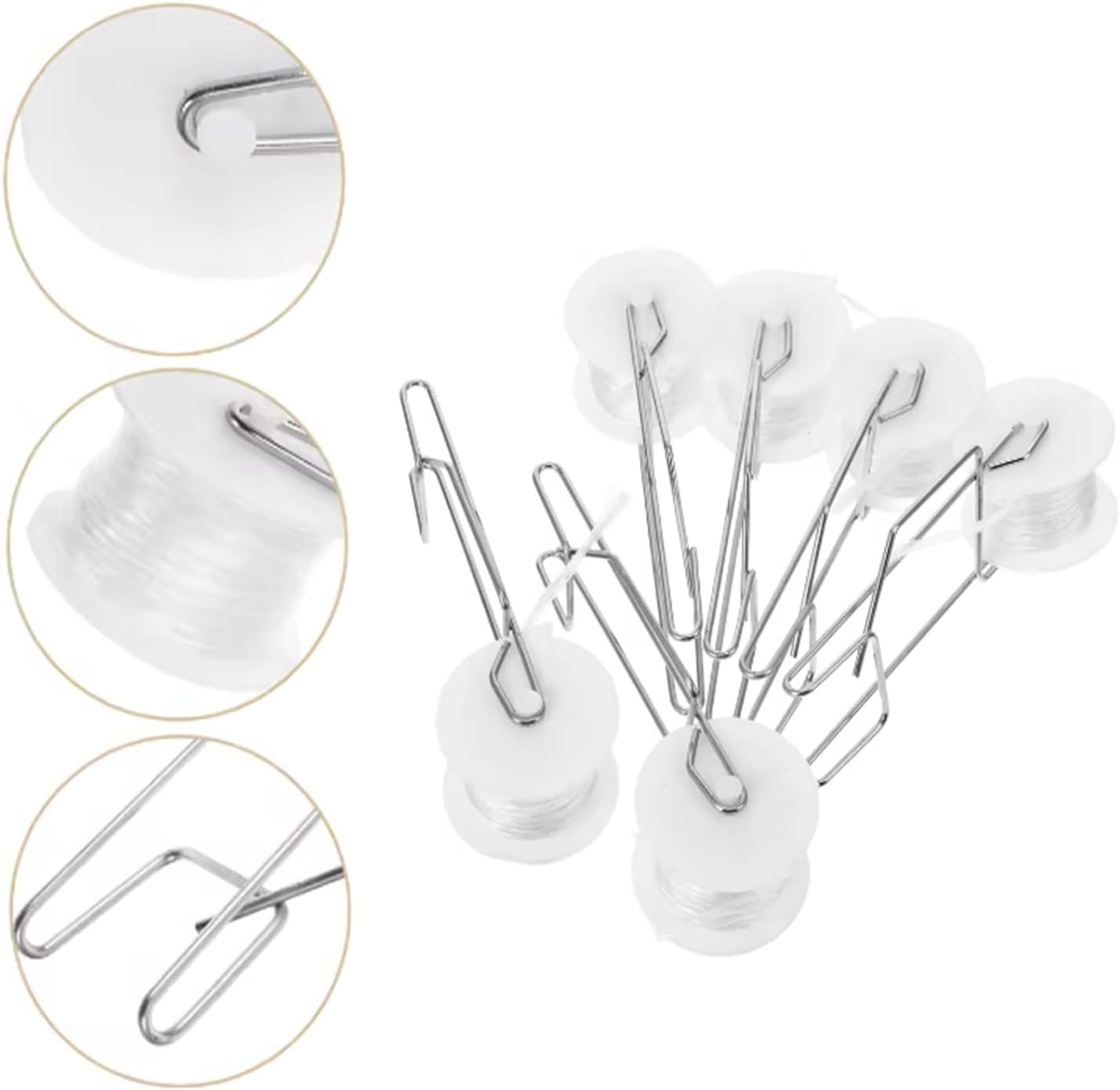 Roczential Sturdy Tomato Roller Hooks with 15M Rope, Versatile Strong Load Bearing Flower Vine Crop Trellis Kit for Greenhouse Balcony Terrace(White) image number 3