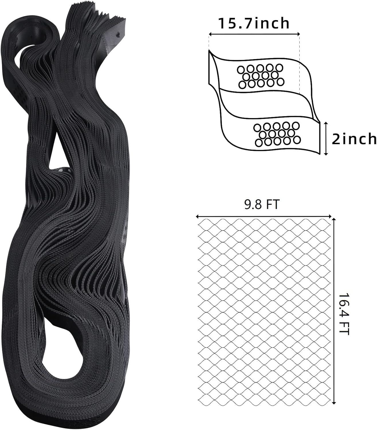 Sfcddtlg 9.8X16.4 FT 160 Sq Ft Gravel Ground Grid-2Inch Thick Expansion Foldable Geo Grid Driveway Stabilization Grids-Geocell Ground Grid for Landscaping Parking Lots Garden