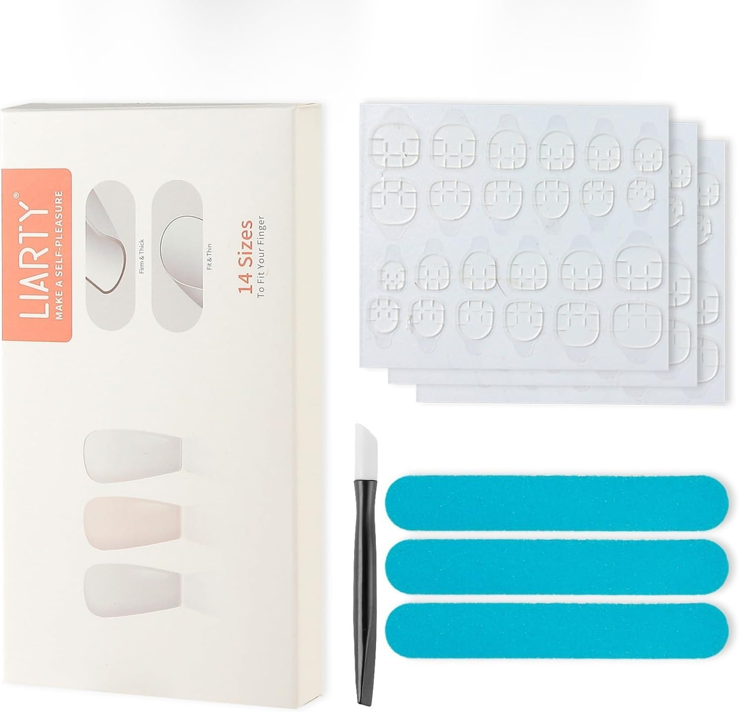 140Pcs Short French Natural False Nail Tips, Fake Nails Art Acrylic Manicure Set, Full Cover Press on Nails, DIY Artificial Nail Tips for Nail Art