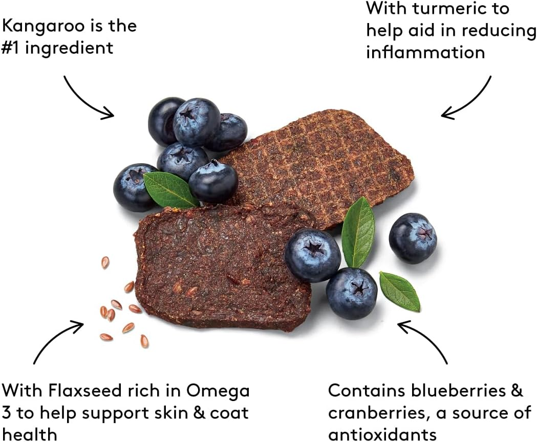 Wag Kangaroo Flavour Jerky, Skin & Coat Support, All Natural Dog Treats, 10 Pieces image number 3