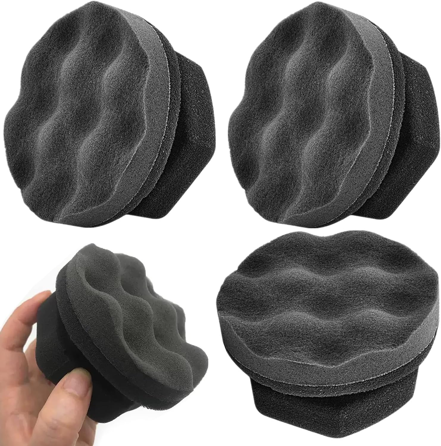 3 Pack Large Tire Dressing Applicator Pad, Durable and Reusable Hex-Grip Tire Detailing Tool for Applying Tire Shine