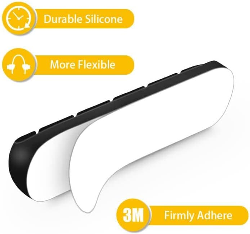 Cable Clips Cord Management Organizer, 3 Packs Silicone Adhesive Hooks, Wire Holder USB Power Charging Accessory Mouse PC Nightstand Desktop Wall Phone Workspace Office - 7, 5 and 3 Slots (Black) - Gray image number 6