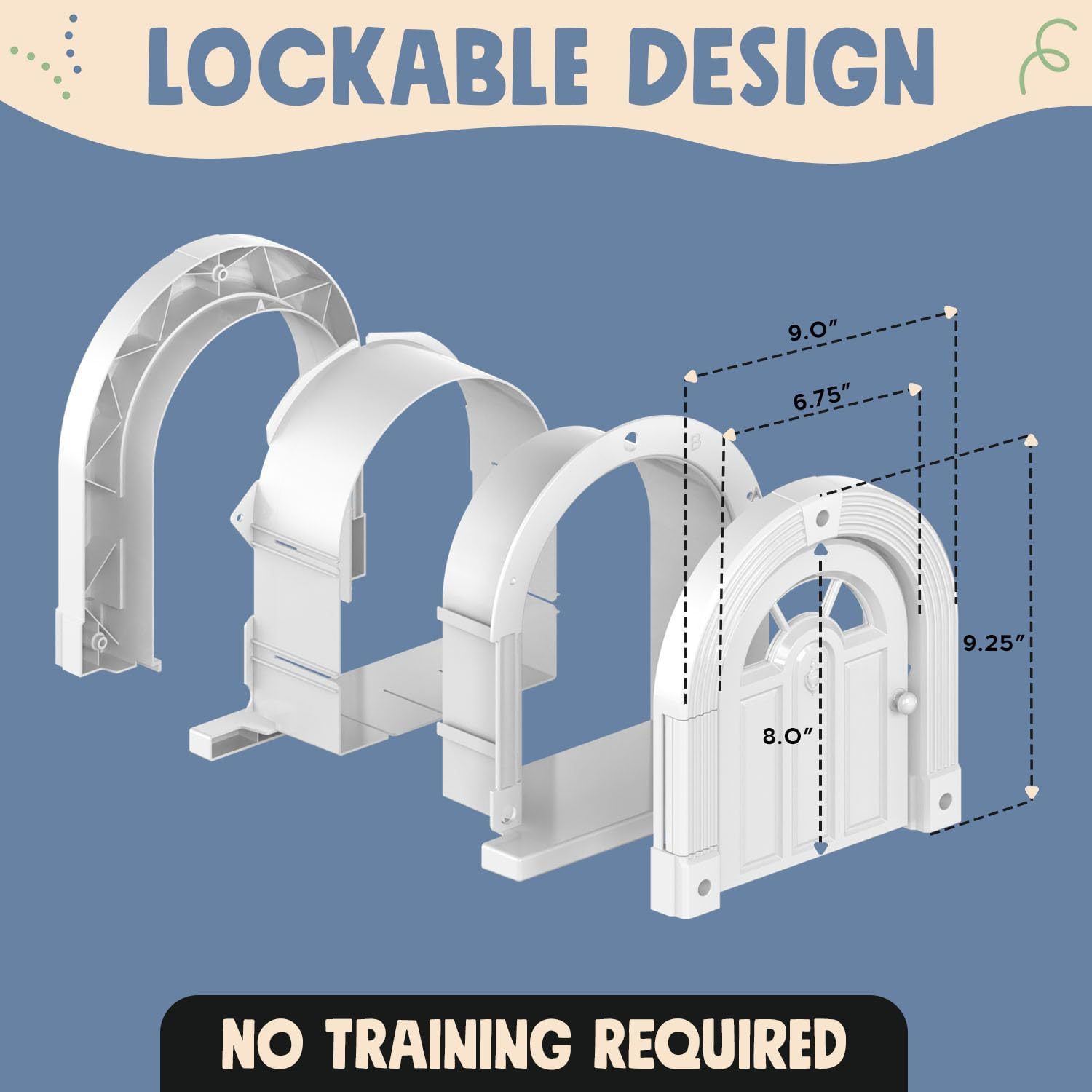 Large Cat Door for Wall Interior, Stylish & Functional Pet Door, No Training Needed Easy DIY Installation, No-Flap, Perfect for Privacy & Safety, Spacious, Fits Cats up to 20 Lbs