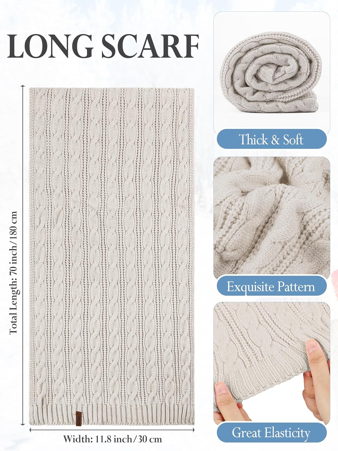 Aneco 4-In-1 Women Winter Beanie Hat Scarf Touchscreen Gloves Ear Warmer Set Fleece Lined Warm Knit Skull Cap with Pom Pom - Burgundy image number 3