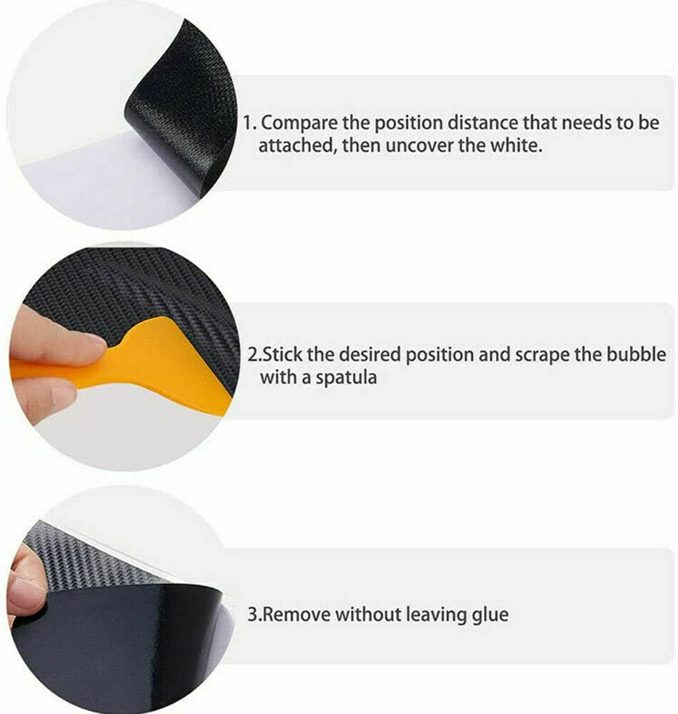 4D Carbon Fiber Car Sticker Door Sill Side Scuff Plate anti Scratch Protector image number 5