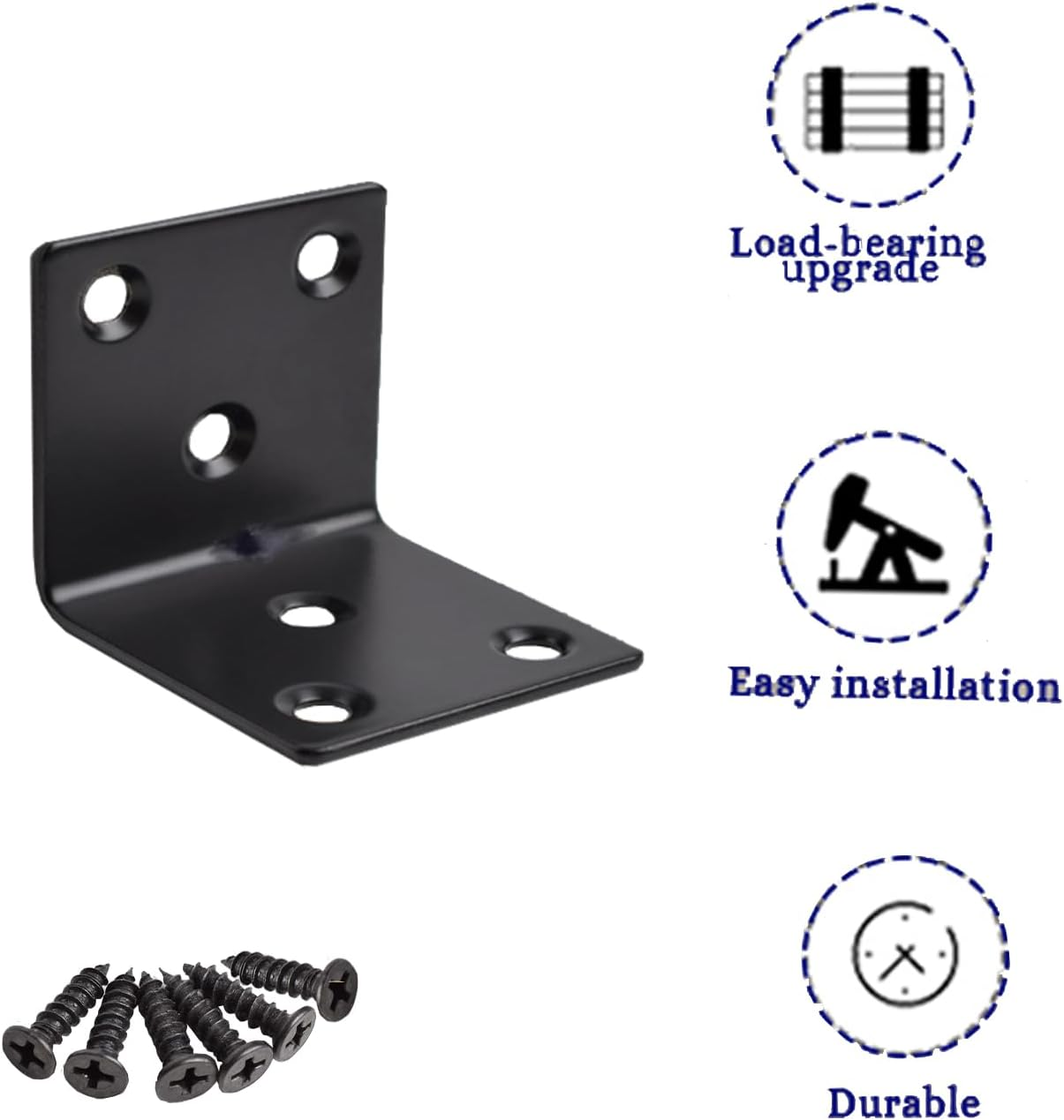 16 Packs Black L Bracke Corner Braces,Ymaiss Stainless Steel Joint Right Angle Shelf Support Bracket Corner Brackets 90 Degree Angle Brackets,L Shape Brackets 38Mmx30Mmx1.5Mm(Thick)