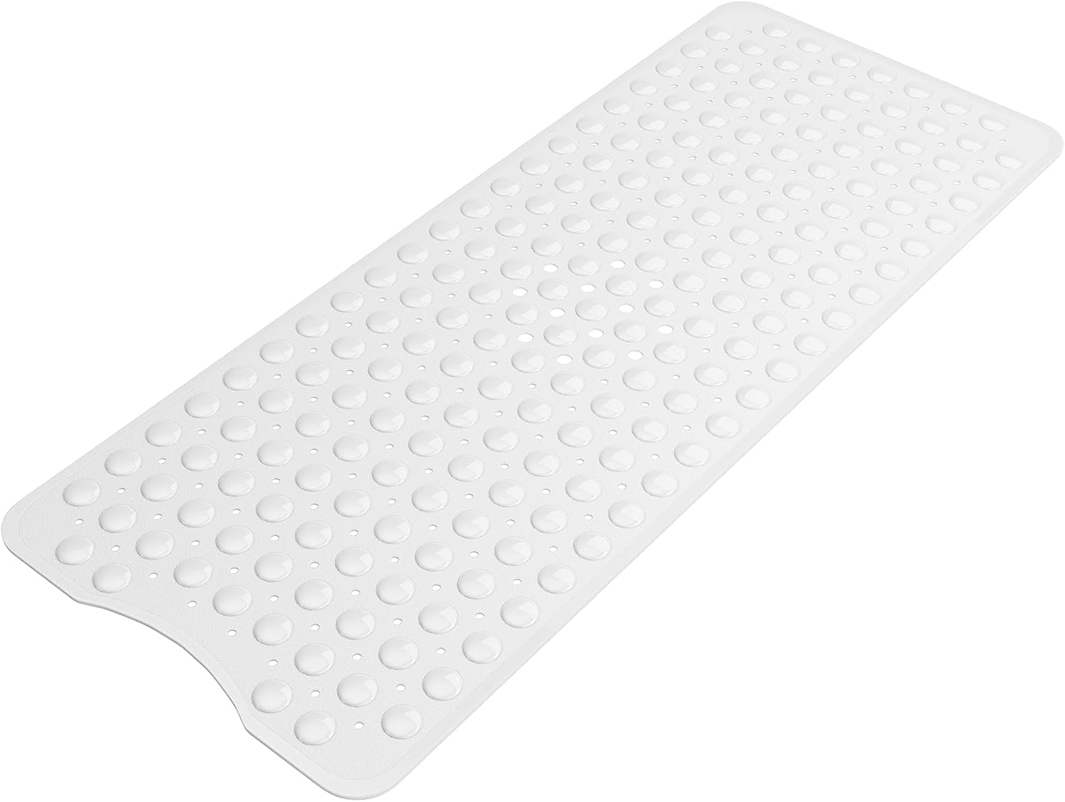 Extra Long Non-Slip Bath & Shower Mat (100Cm X 40Cm), Soft PVC Antibacterial Bathmat for Tub with Drain Holes, Quick-Dry, Secure Safety Mat for Elderly, Kids, Adults, Machine Washable (White) image number 4