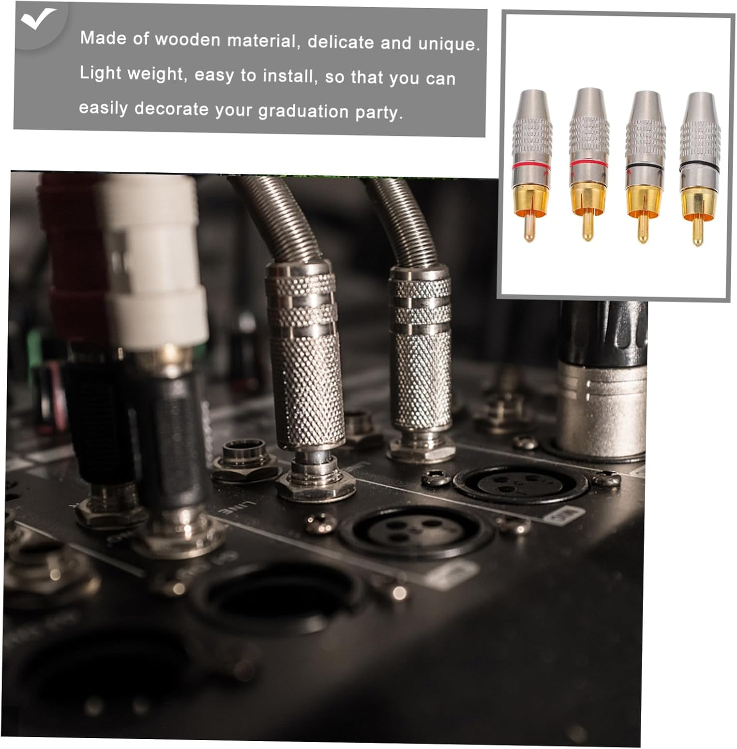 COHEALI 4Pcs Male Plugs Speaker Audio Connectors with Open Mount for Secure Wire Connection Video Adapter for Hifi Sound Systems image number 5