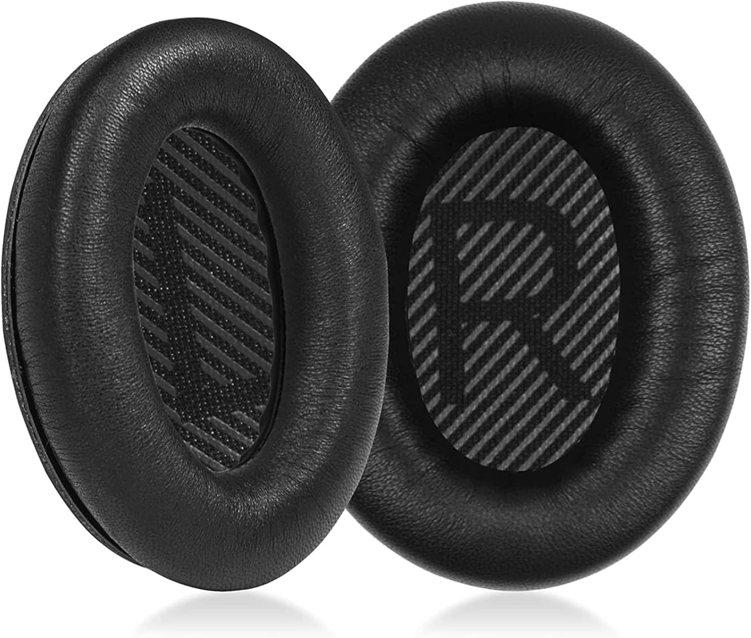 Replacement Earpads Cushions for Bose Quietcomfort 35 (QC35) & Quiet Comfort 35 II (QC35 Ii) Headphones, Ear Pads with Softer Leather, Noise Isolation Foam, Added Thickness (Black)